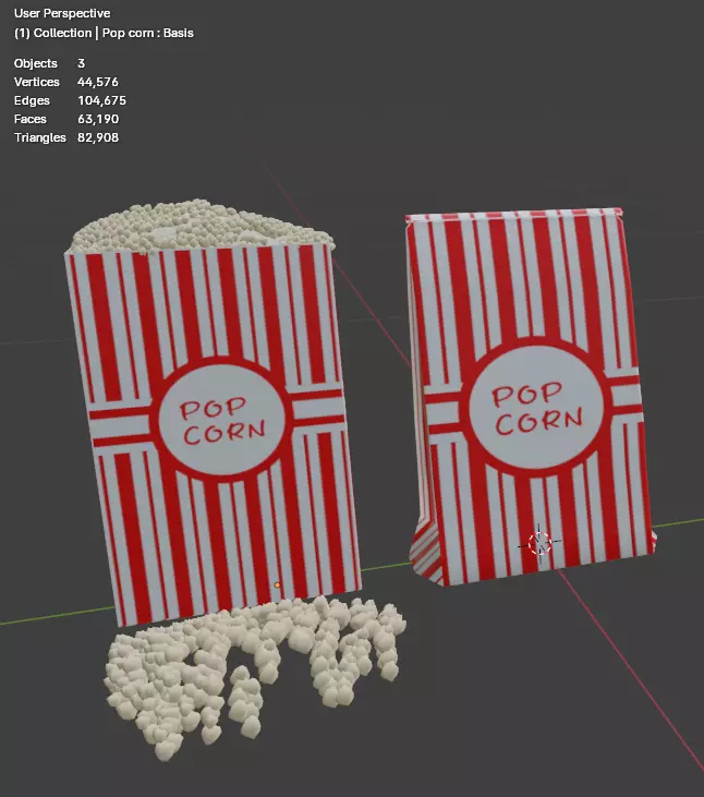 pop corn Free 3D model