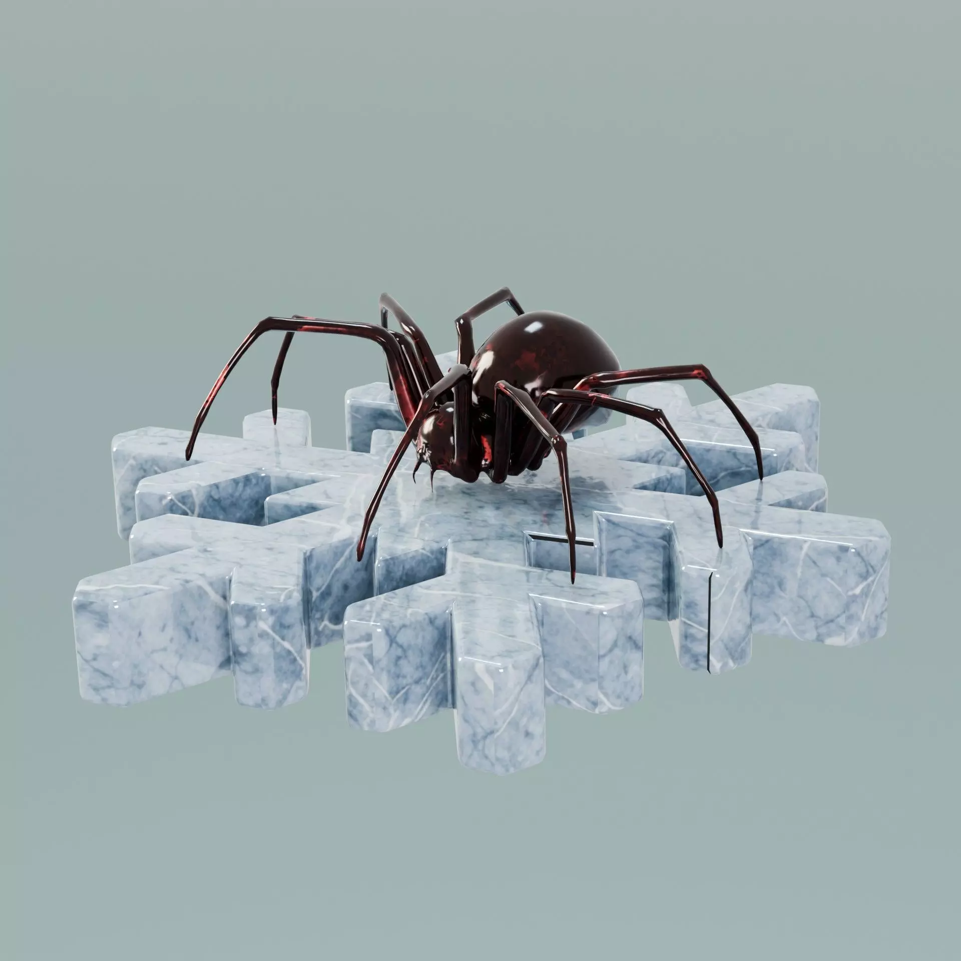 House Decoration Spider Statue Low-poly 3D model
