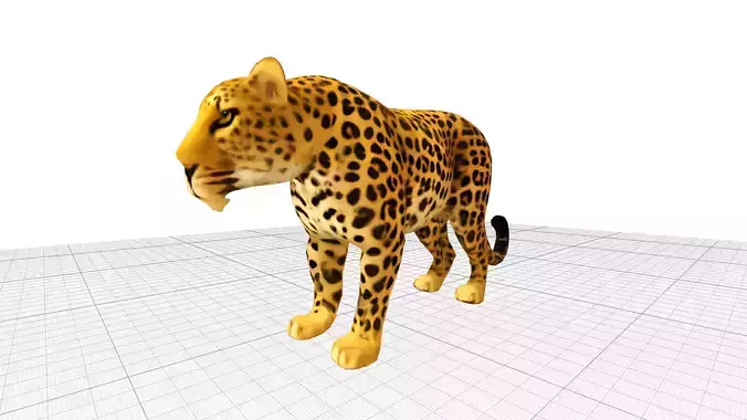 Leopard Realistic Low-poly 3D model