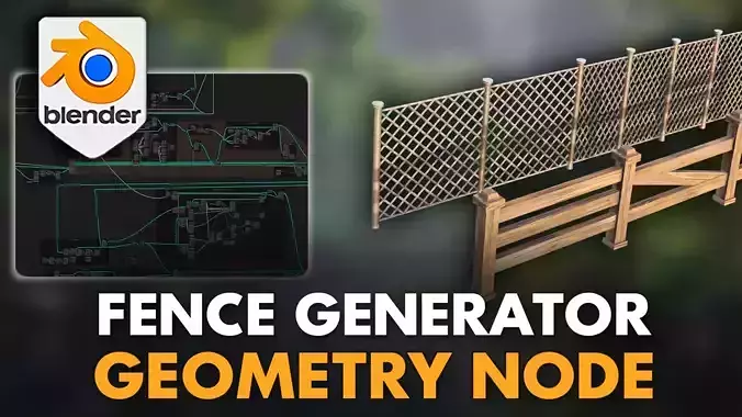 3D Tudor Blender Fence Geometry Node 