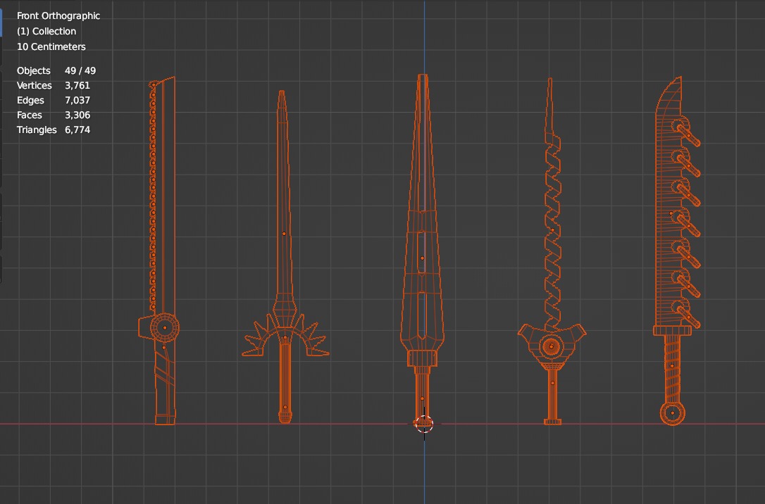Anime swords Low-poly 3D model_3