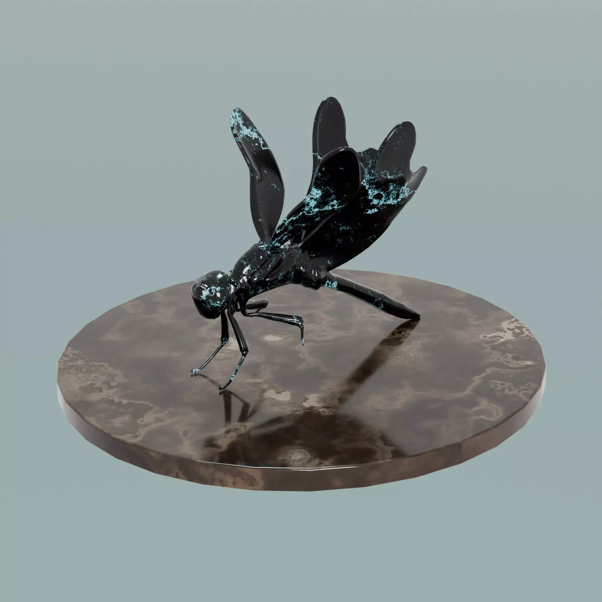 House Decoration Dragonfly Statue Low-poly 3D model