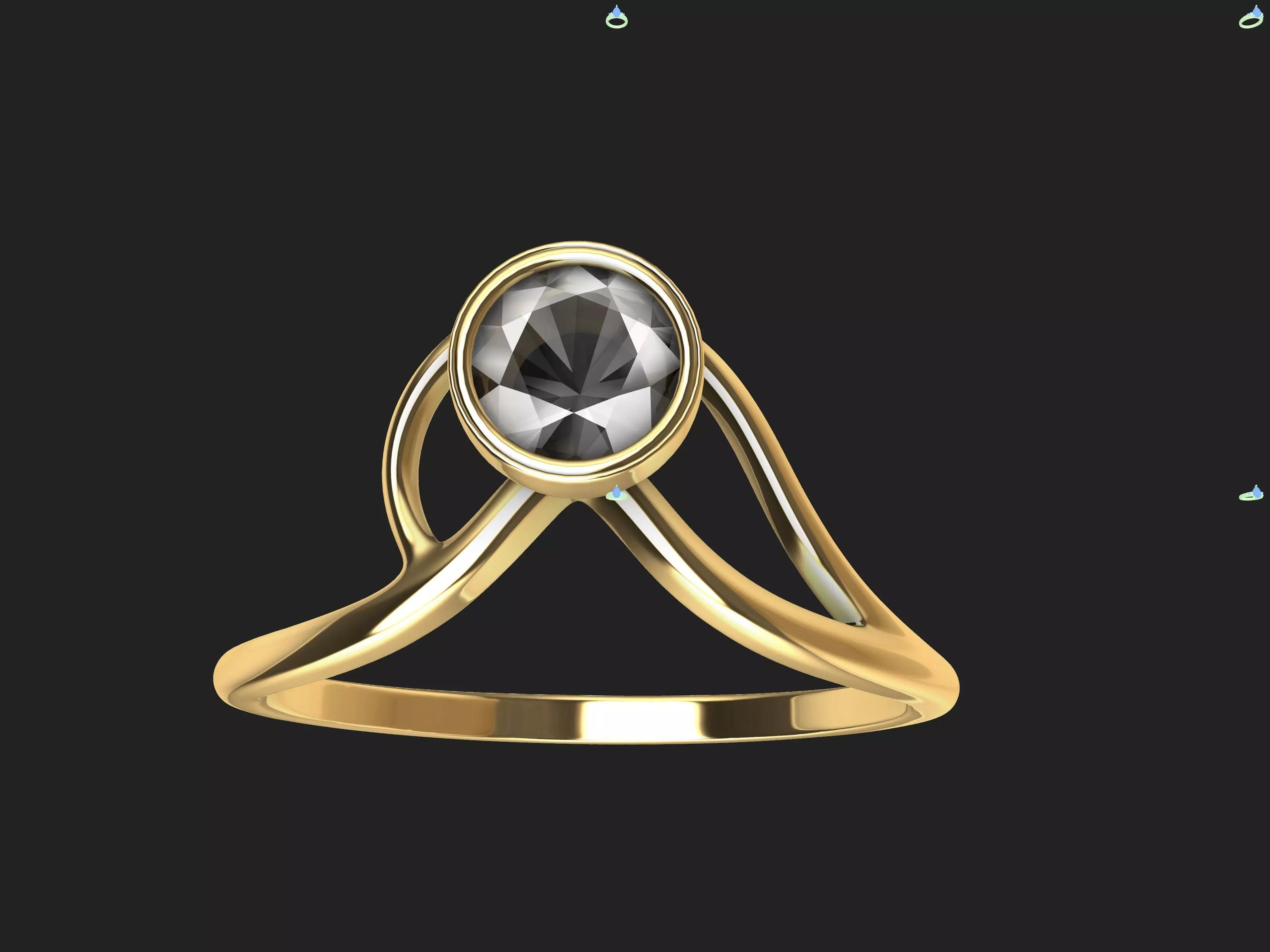 Cute Engagement Ring 3 3D print model