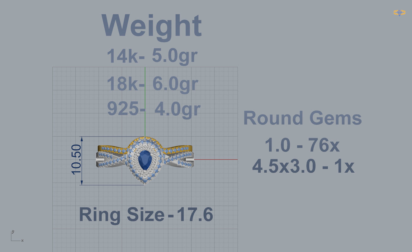 Engagement Ring 3D print model_4