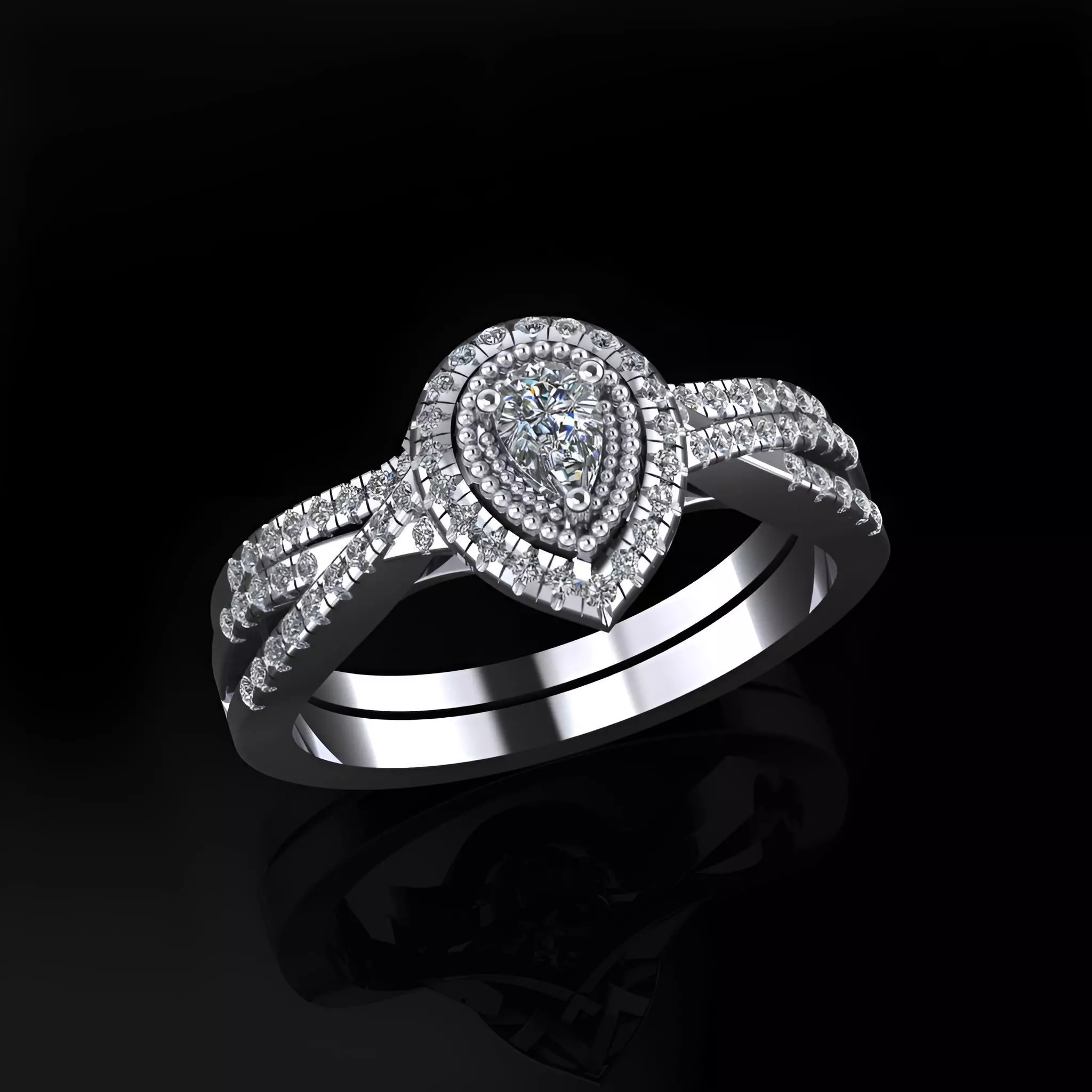 Engagement Ring 3D print model_0