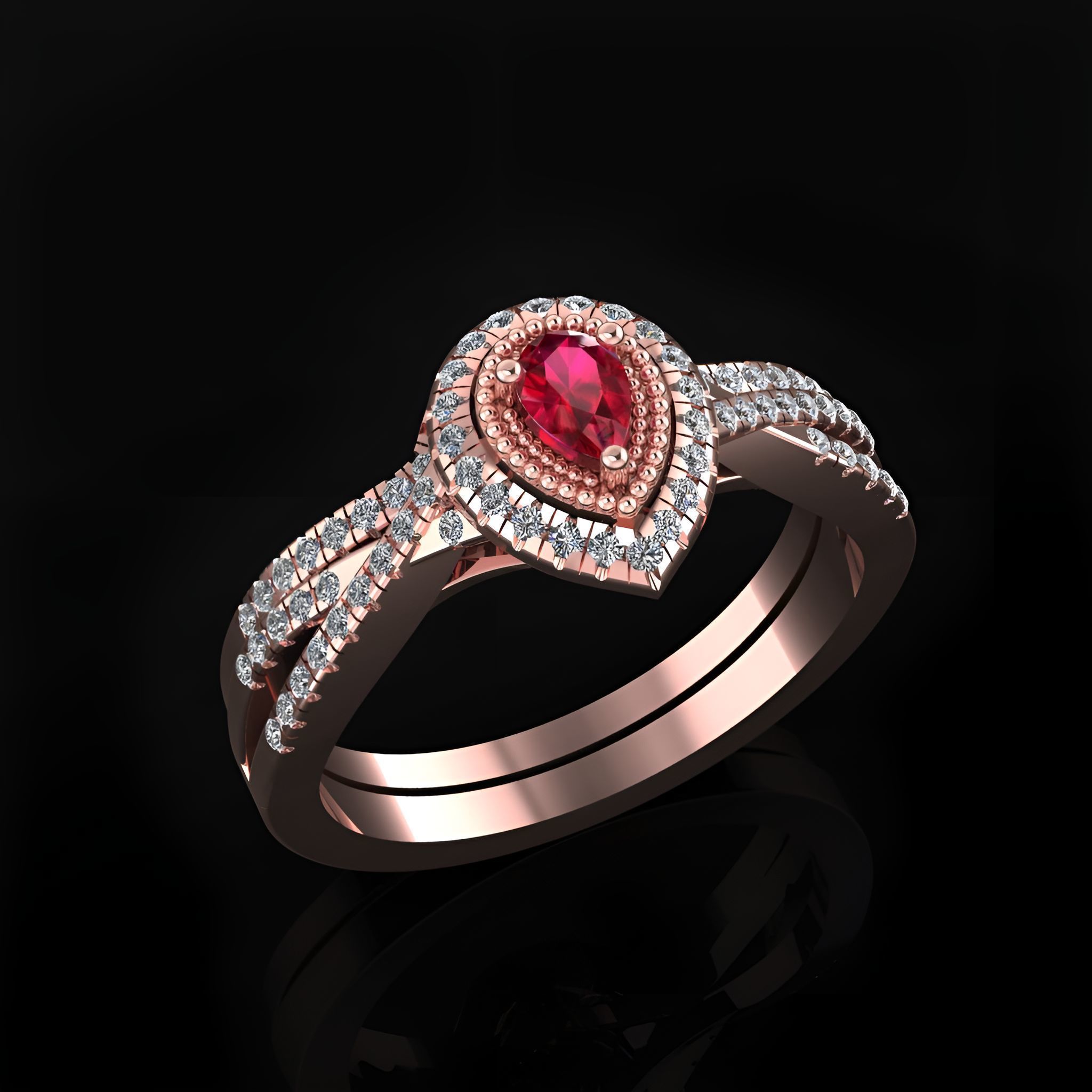 Engagement Ring 3D print model_2