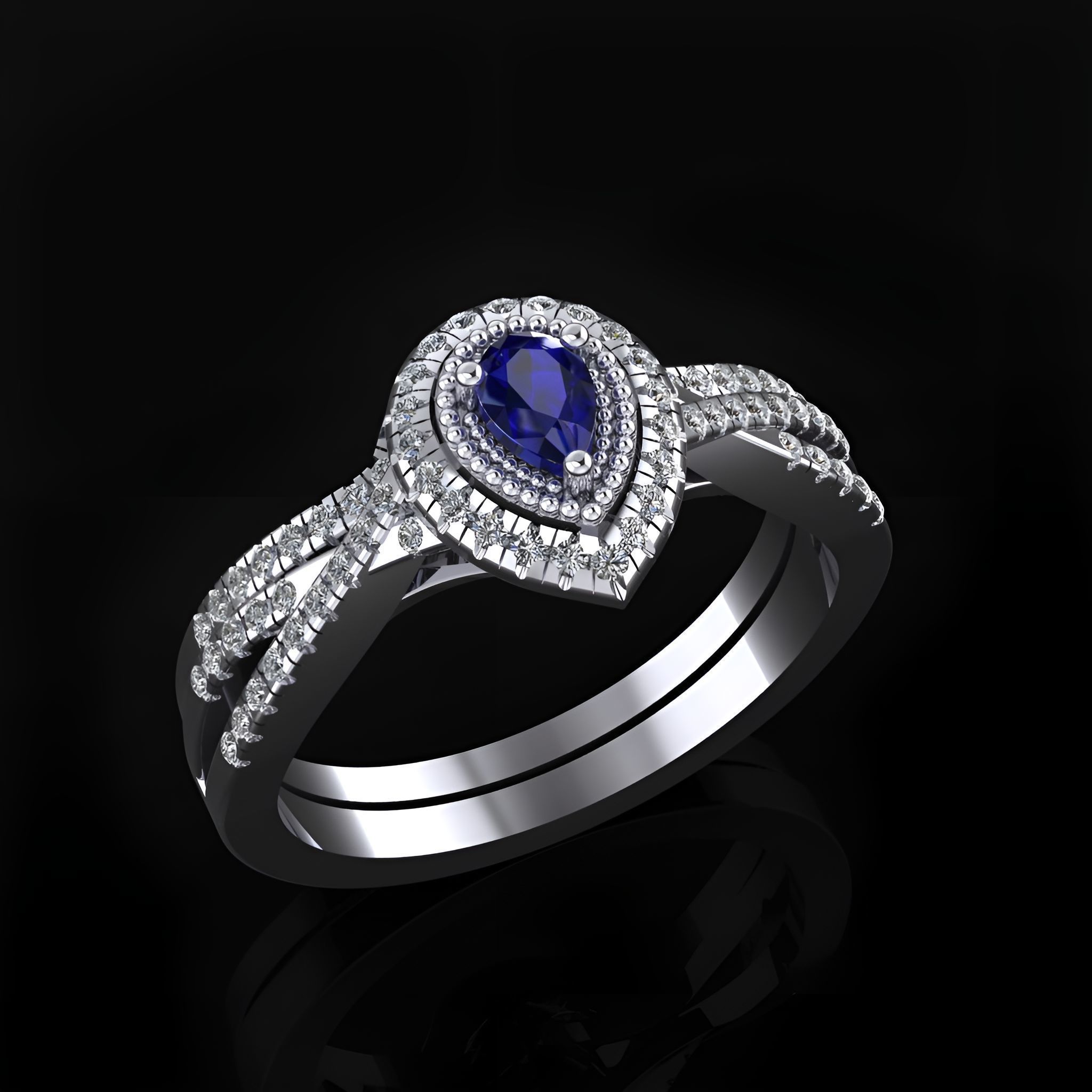 Engagement Ring 3D print model_1