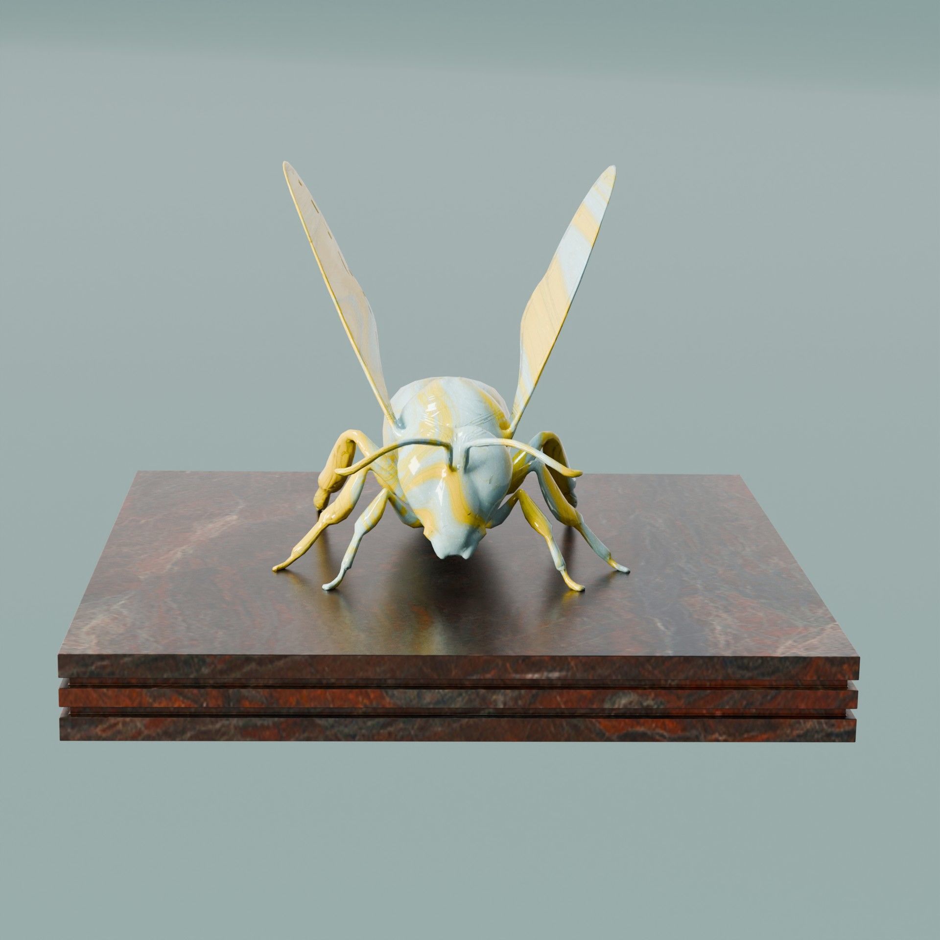 House Decoration Bee Statue Low-poly 3D model_2