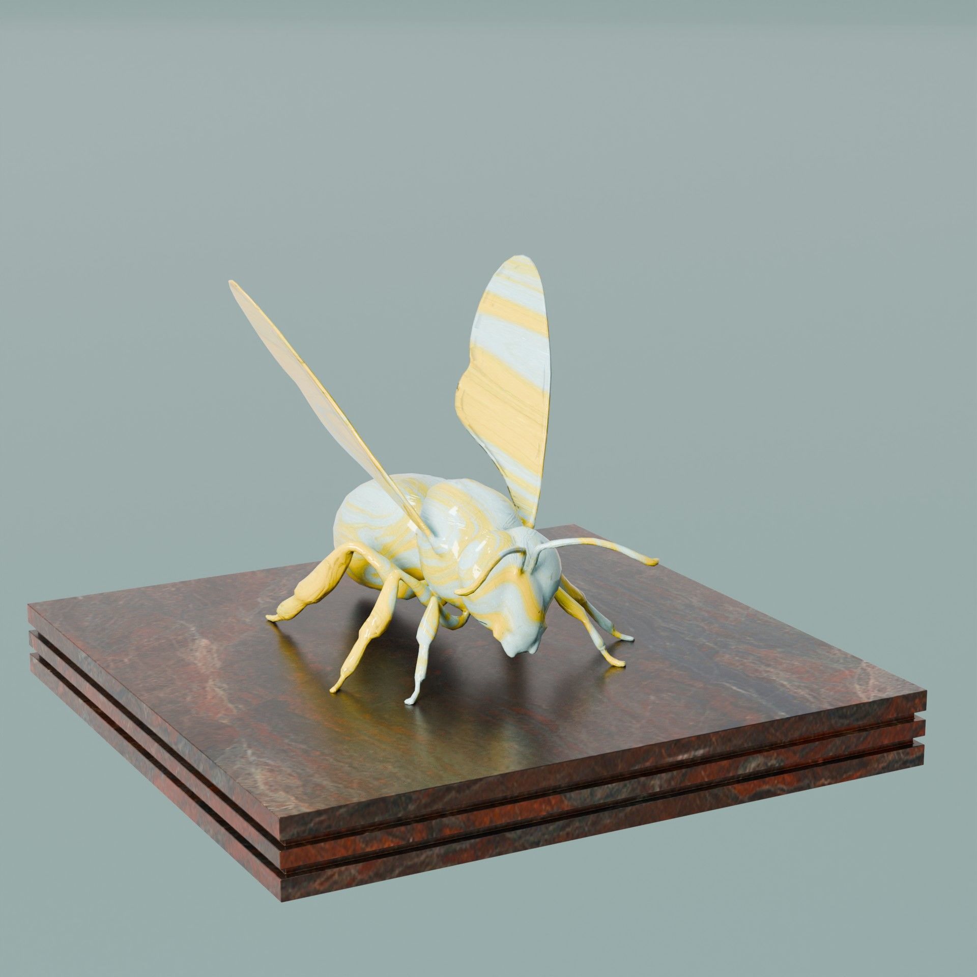 House Decoration Bee Statue Low-poly 3D model_3