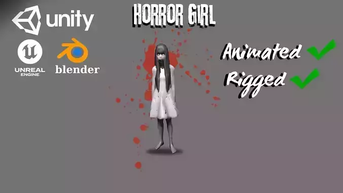 Horror Low-Poly 3D Model Ready for Rigged Animation