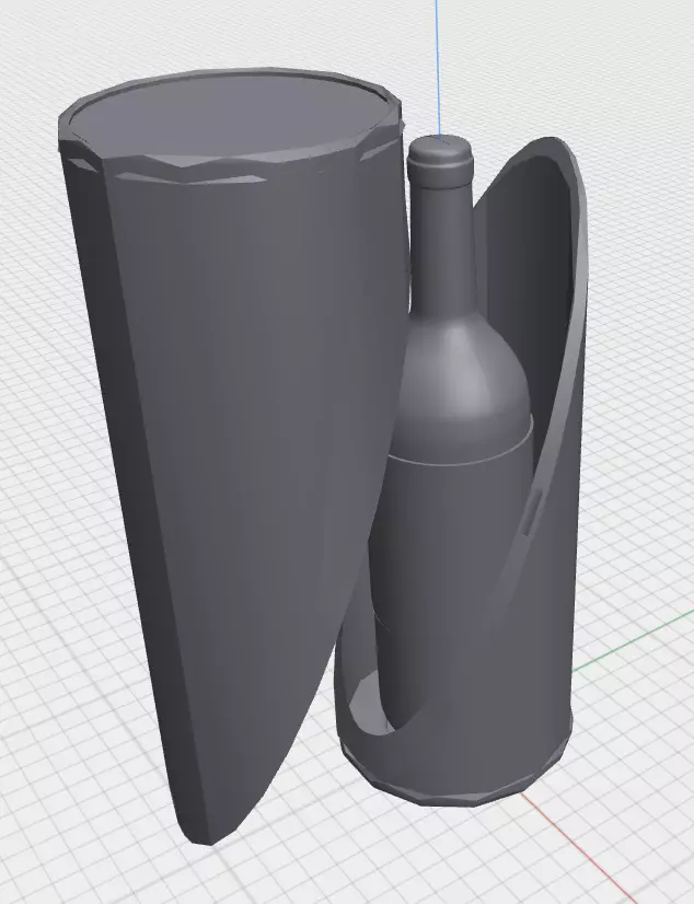 Wine bottle Casing 3D print model_0