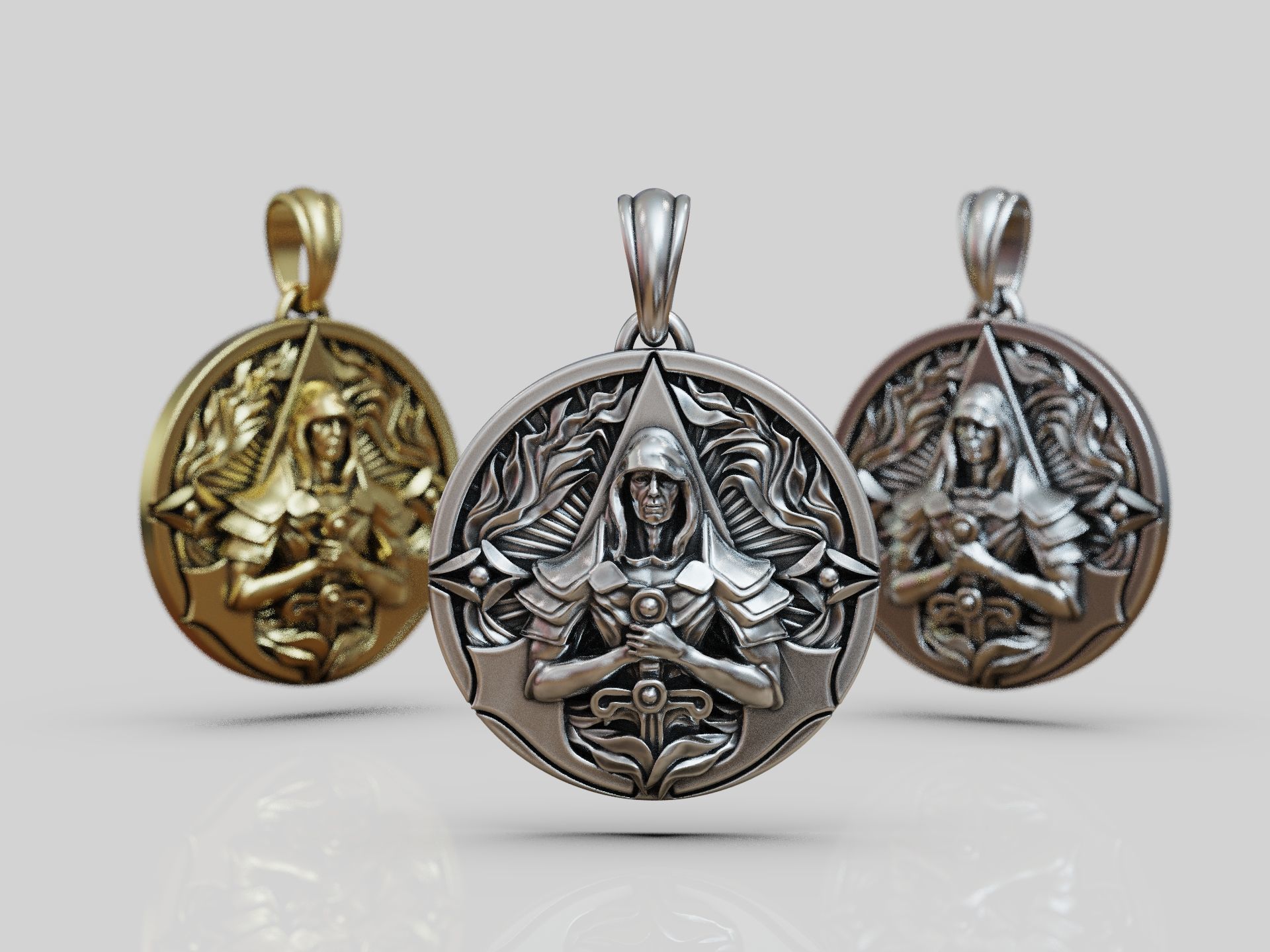 Gamer fan art pendant Assassin 3D print model_3
