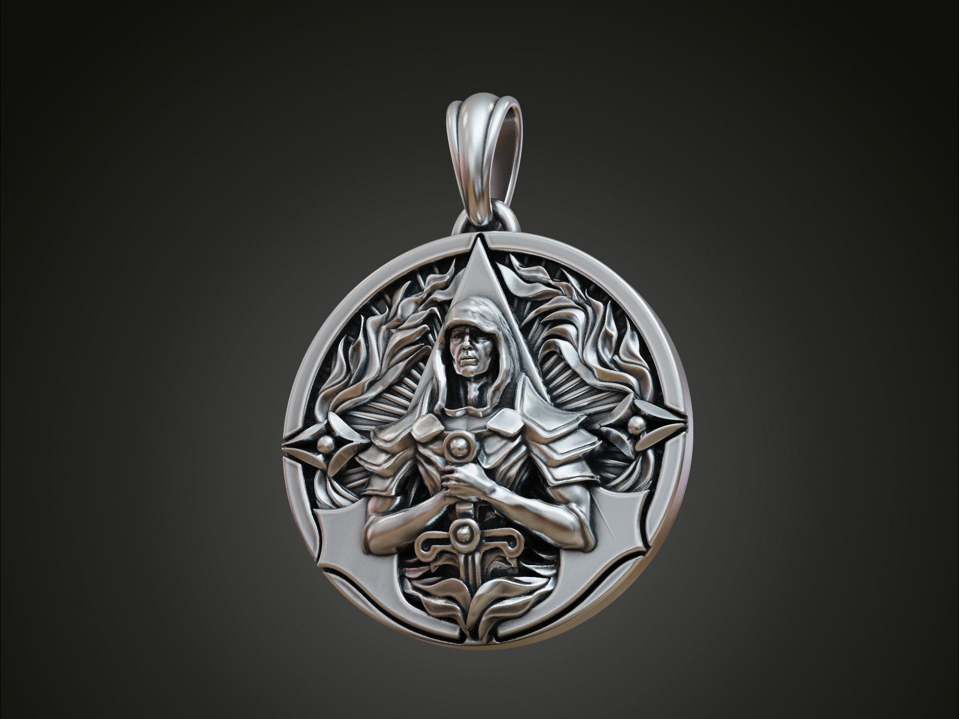 Gamer fan art pendant Assassin 3D print model_2