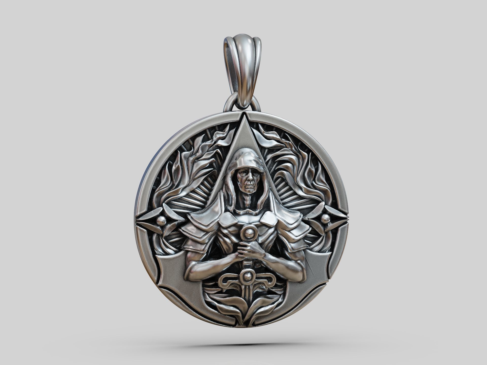 Gamer fan art pendant Assassin 3D print model_4