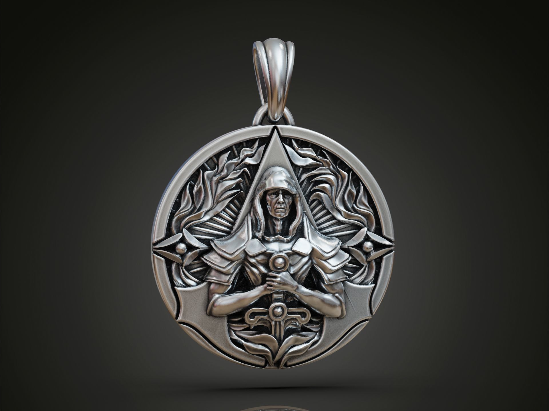 Gamer fan art pendant Assassin 3D print model_1