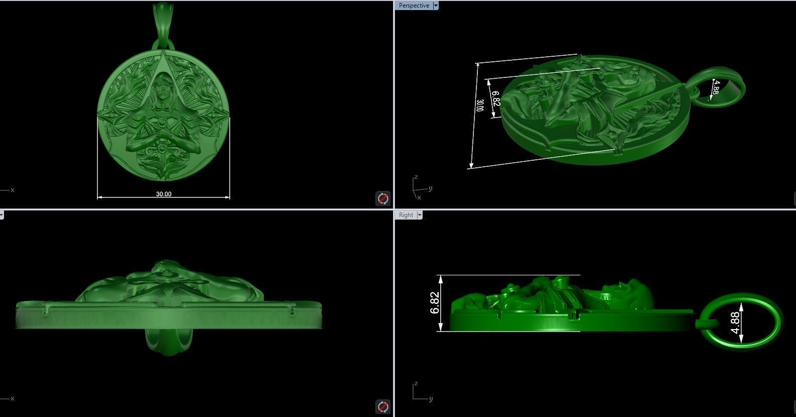 Gamer fan art pendant Assassin 3D print model_7