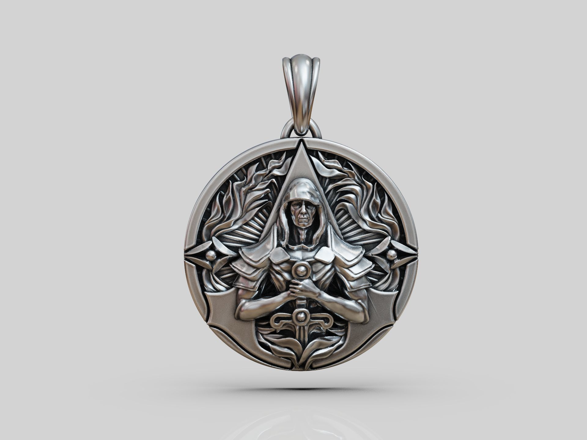 Gamer fan art pendant Assassin 3D print model_5