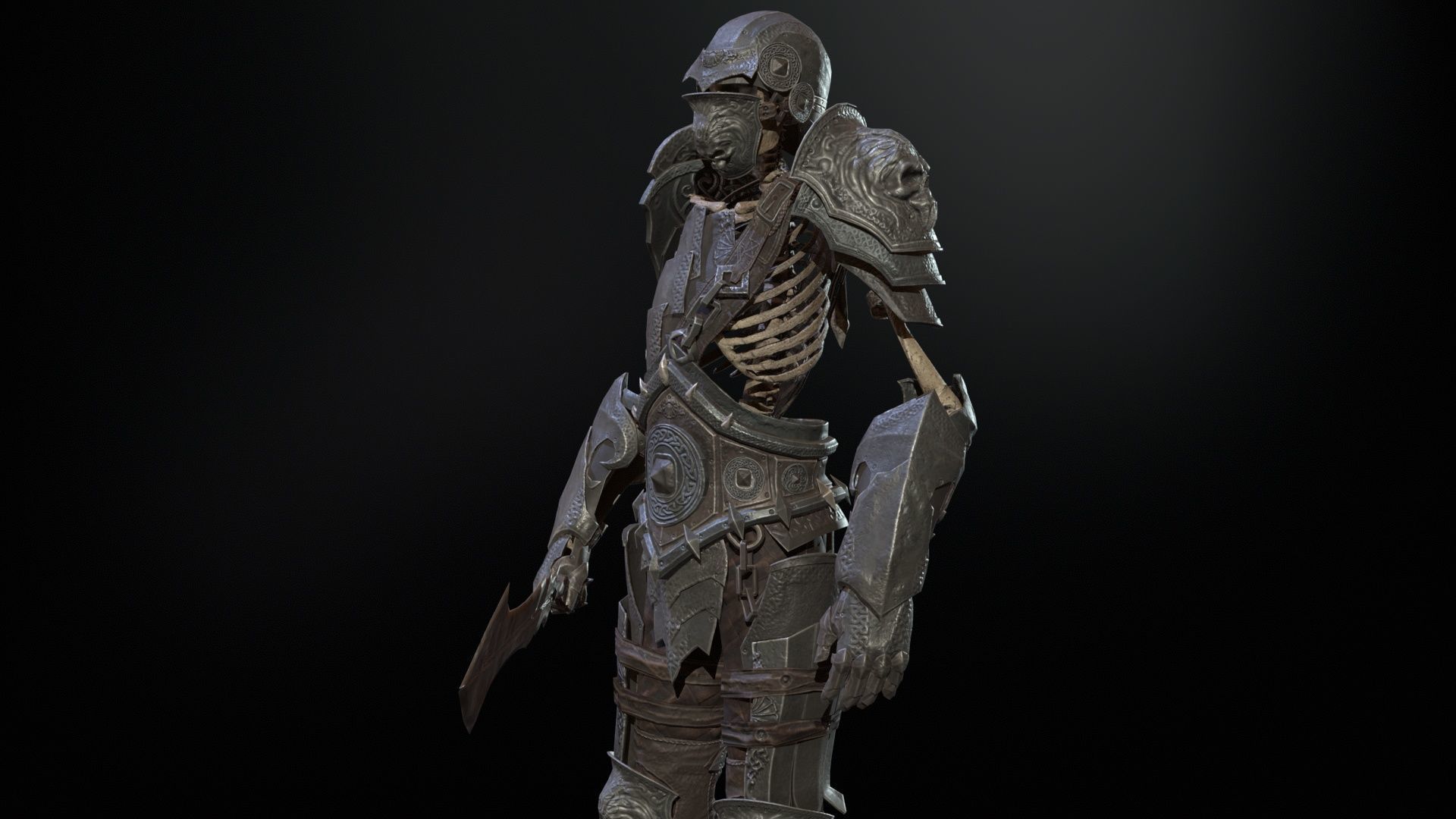 Skeleton3 Low-poly 3D model_23
