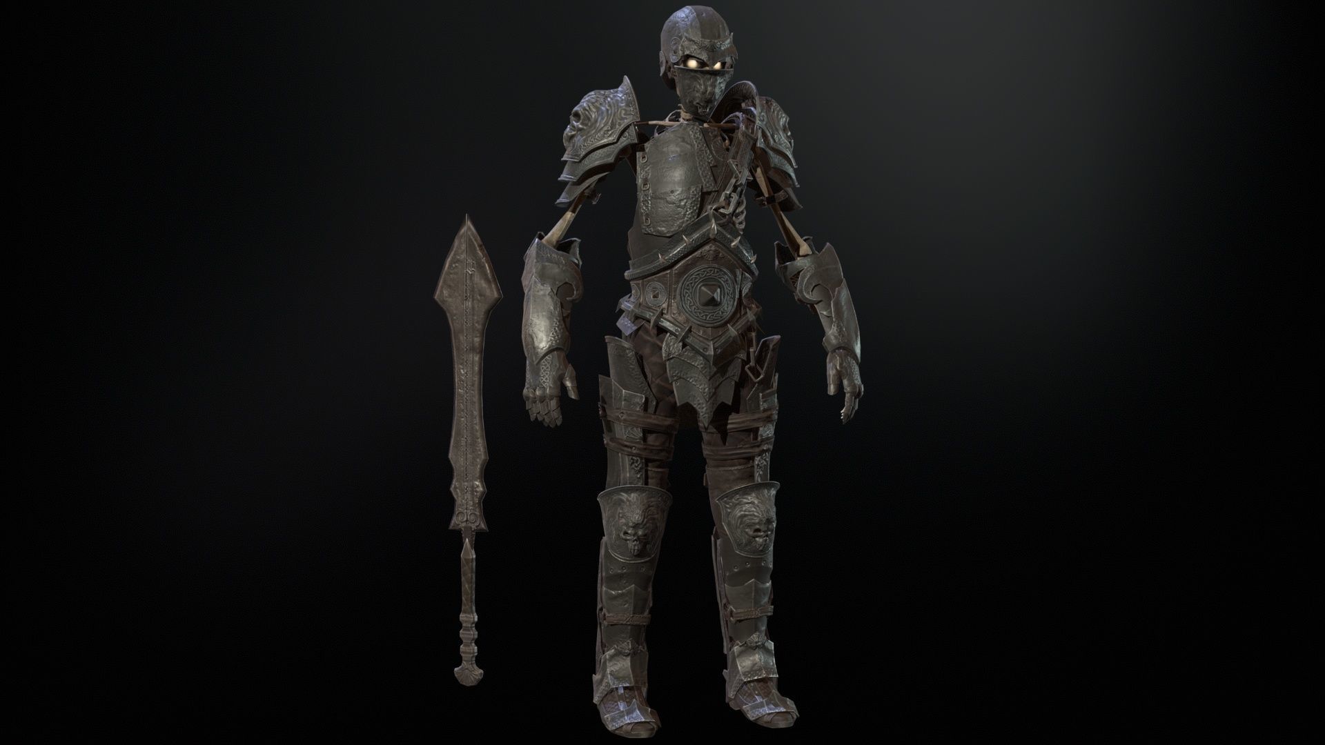 Skeleton3 Low-poly 3D model_7