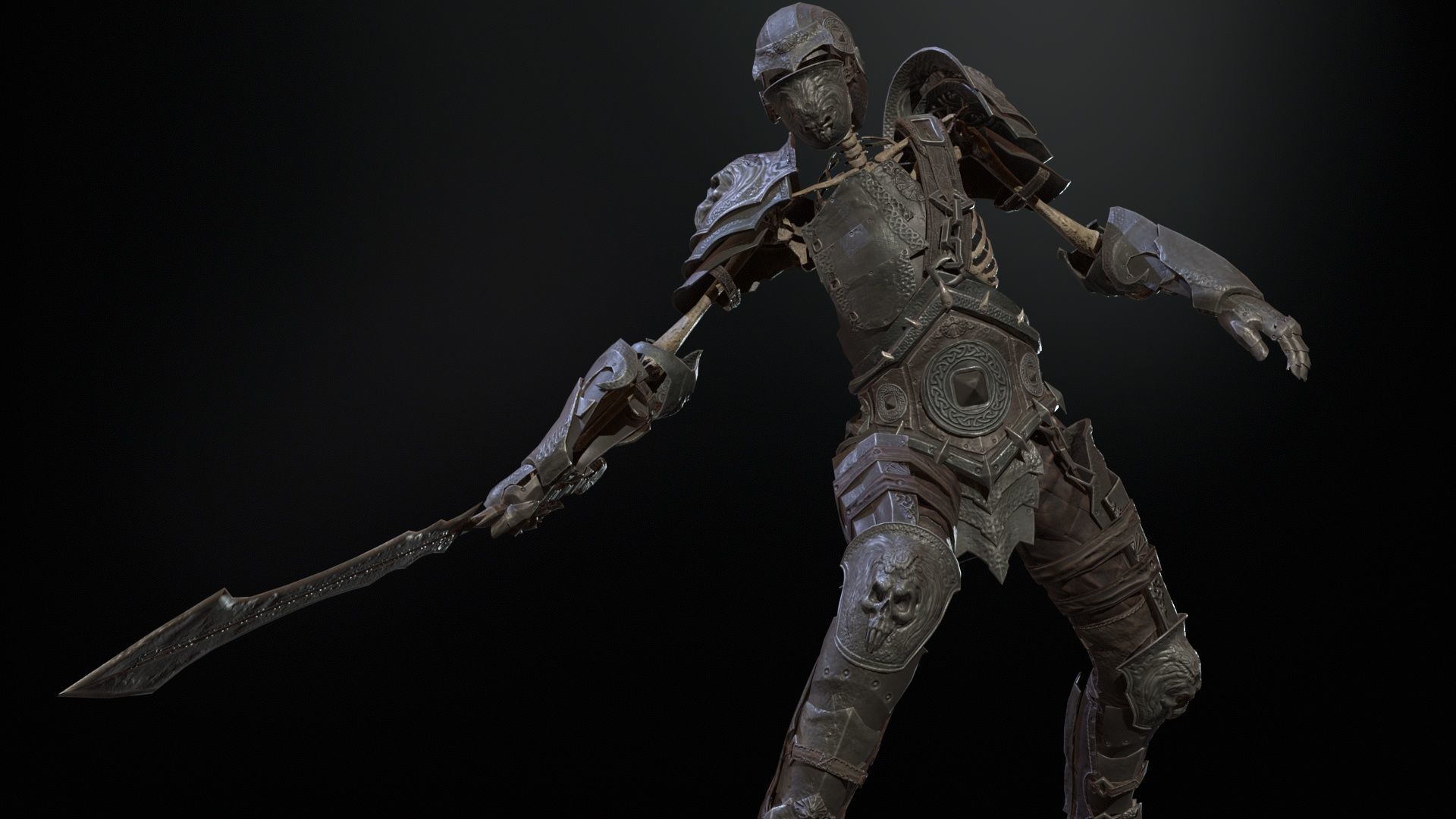 Skeleton3 Low-poly 3D model_25