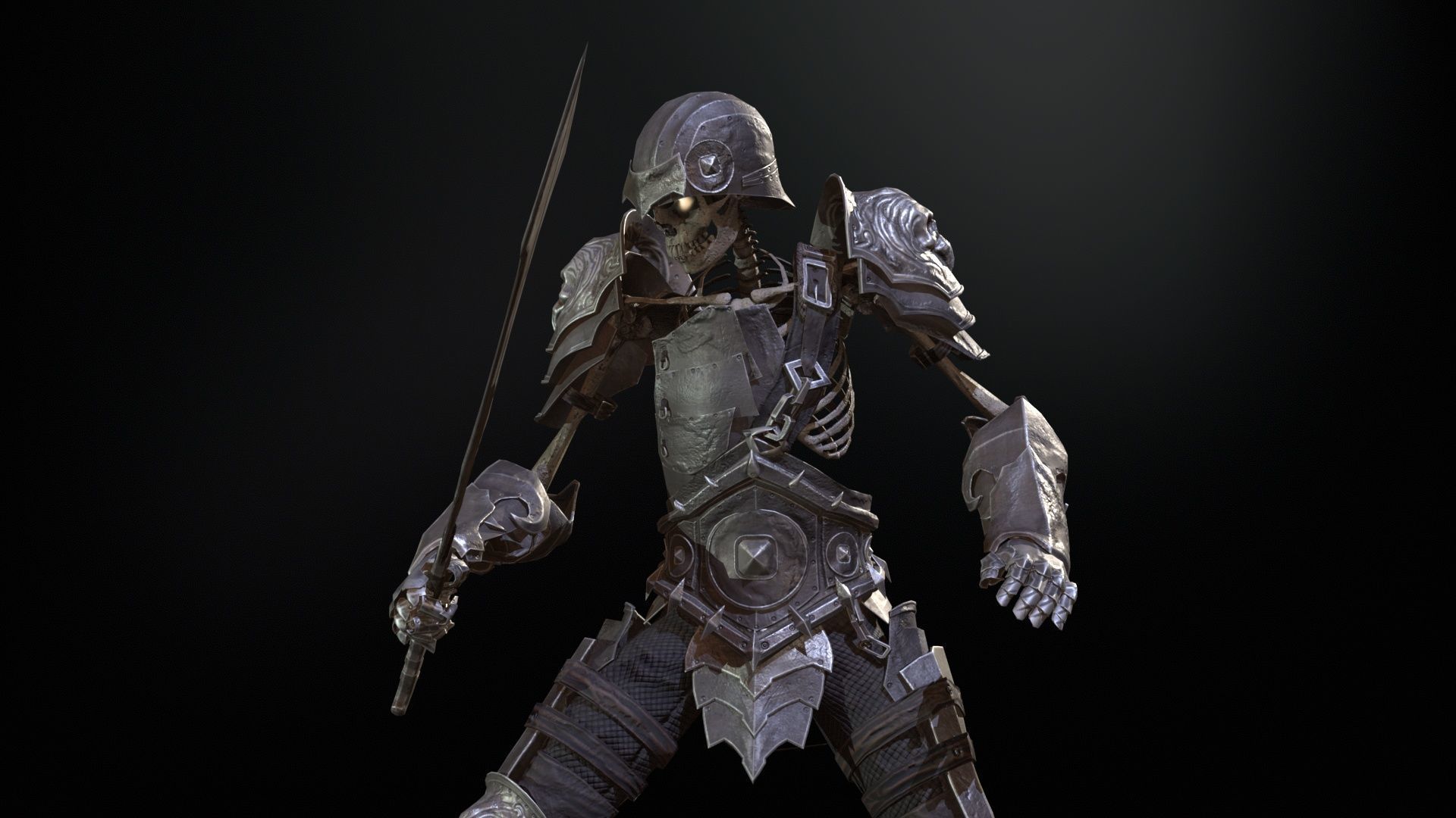 Skeleton3 Low-poly 3D model_12