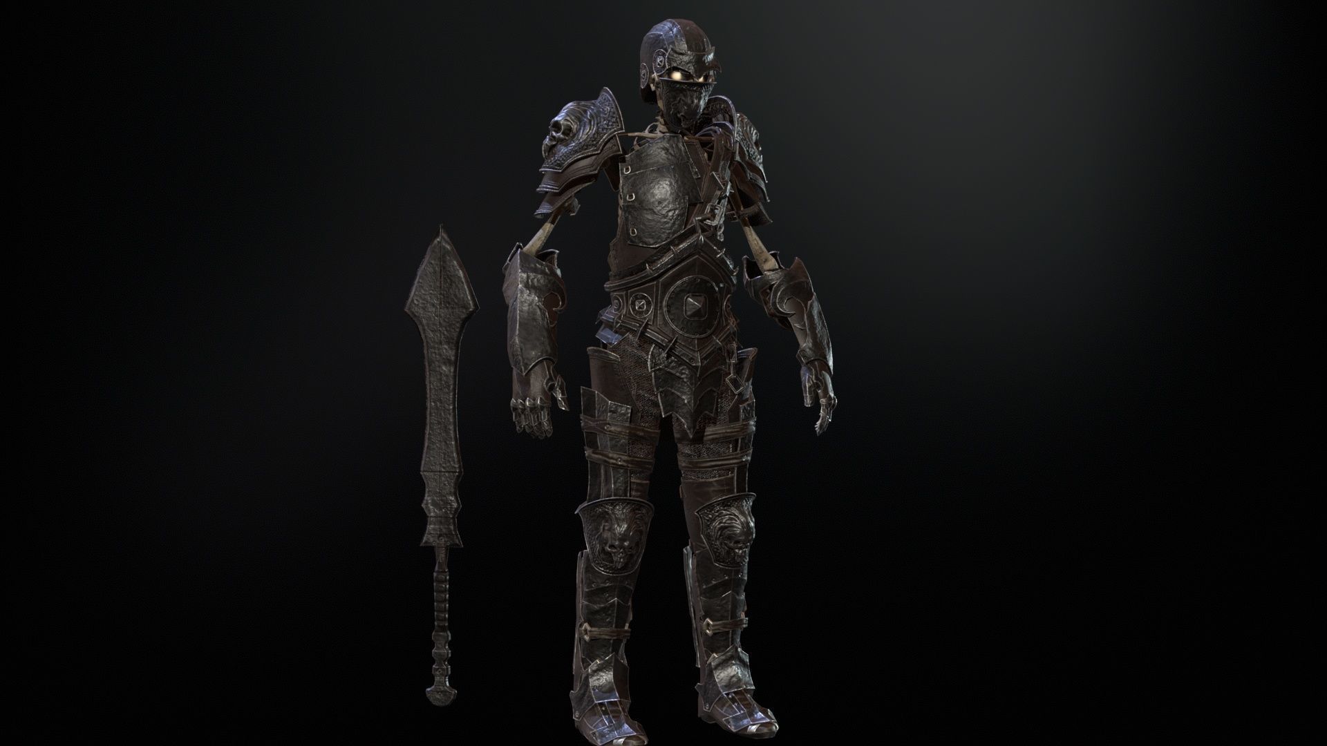 Skeleton3 Low-poly 3D model_10