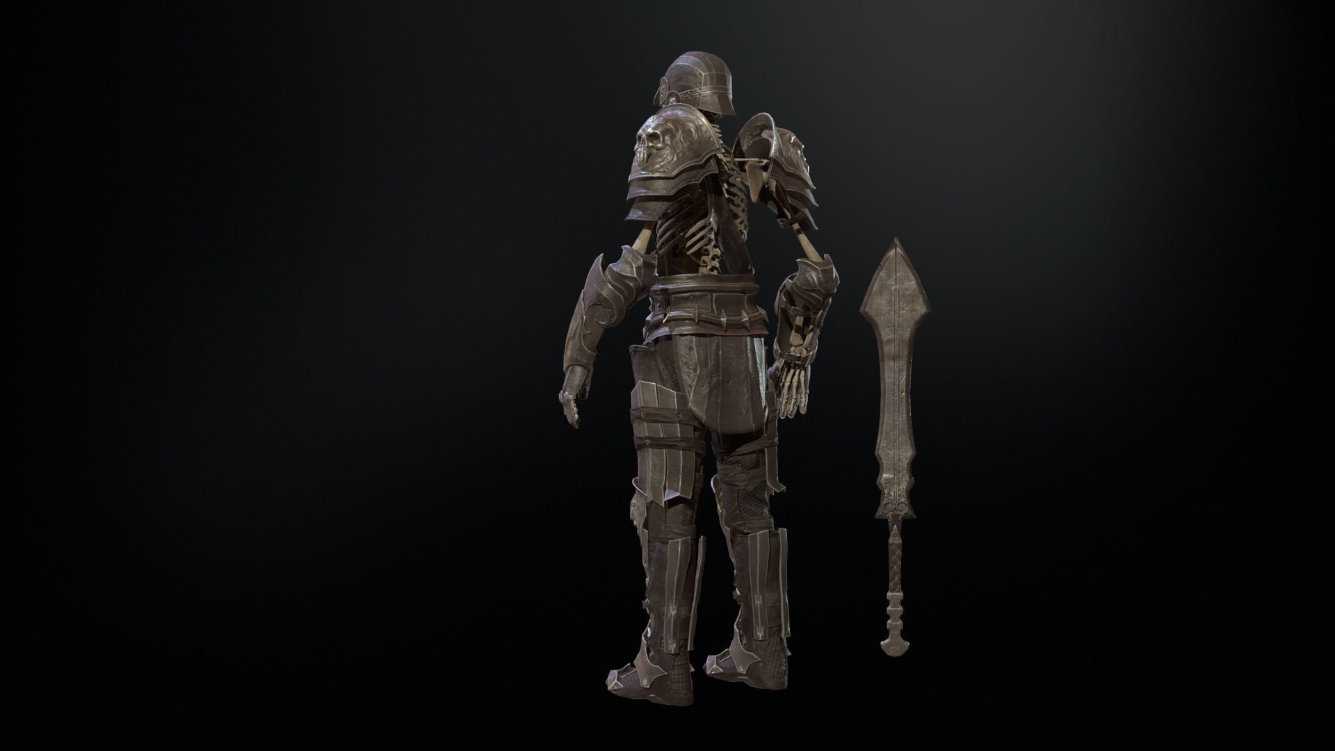 Skeleton3 Low-poly 3D model_4