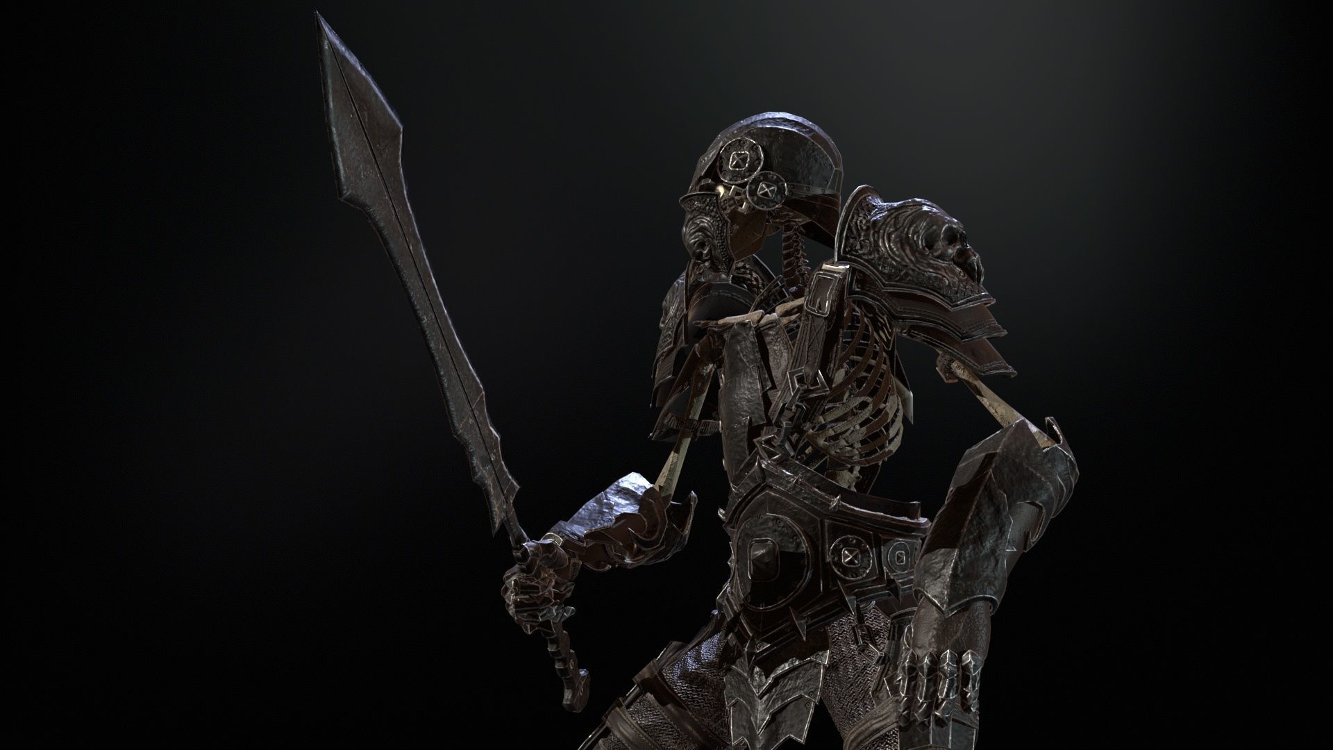 Skeleton3 Low-poly 3D model_29