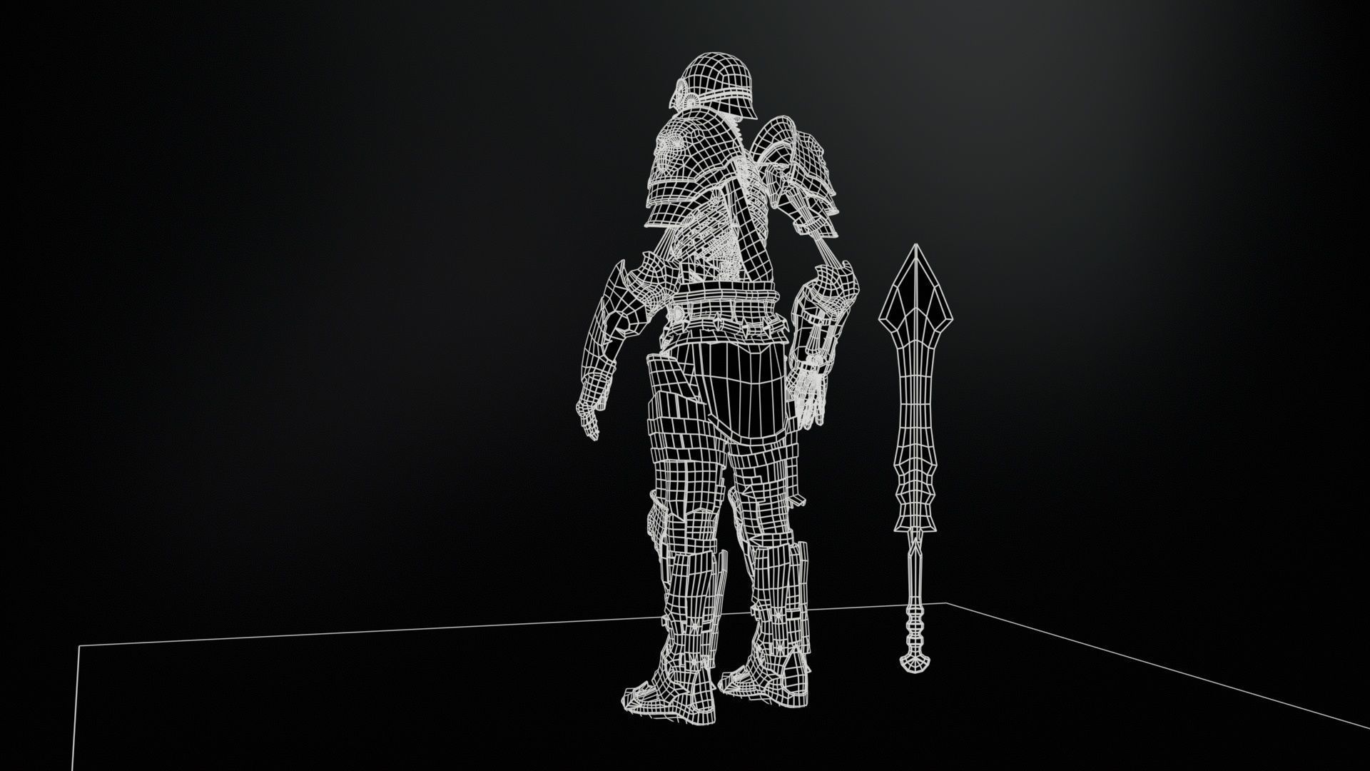 Skeleton3 Low-poly 3D model_3