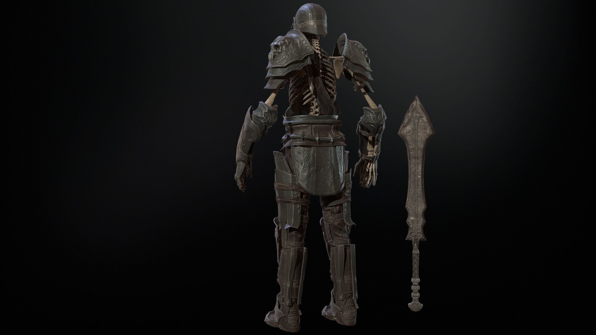 Skeleton3 Low-poly 3D model_6