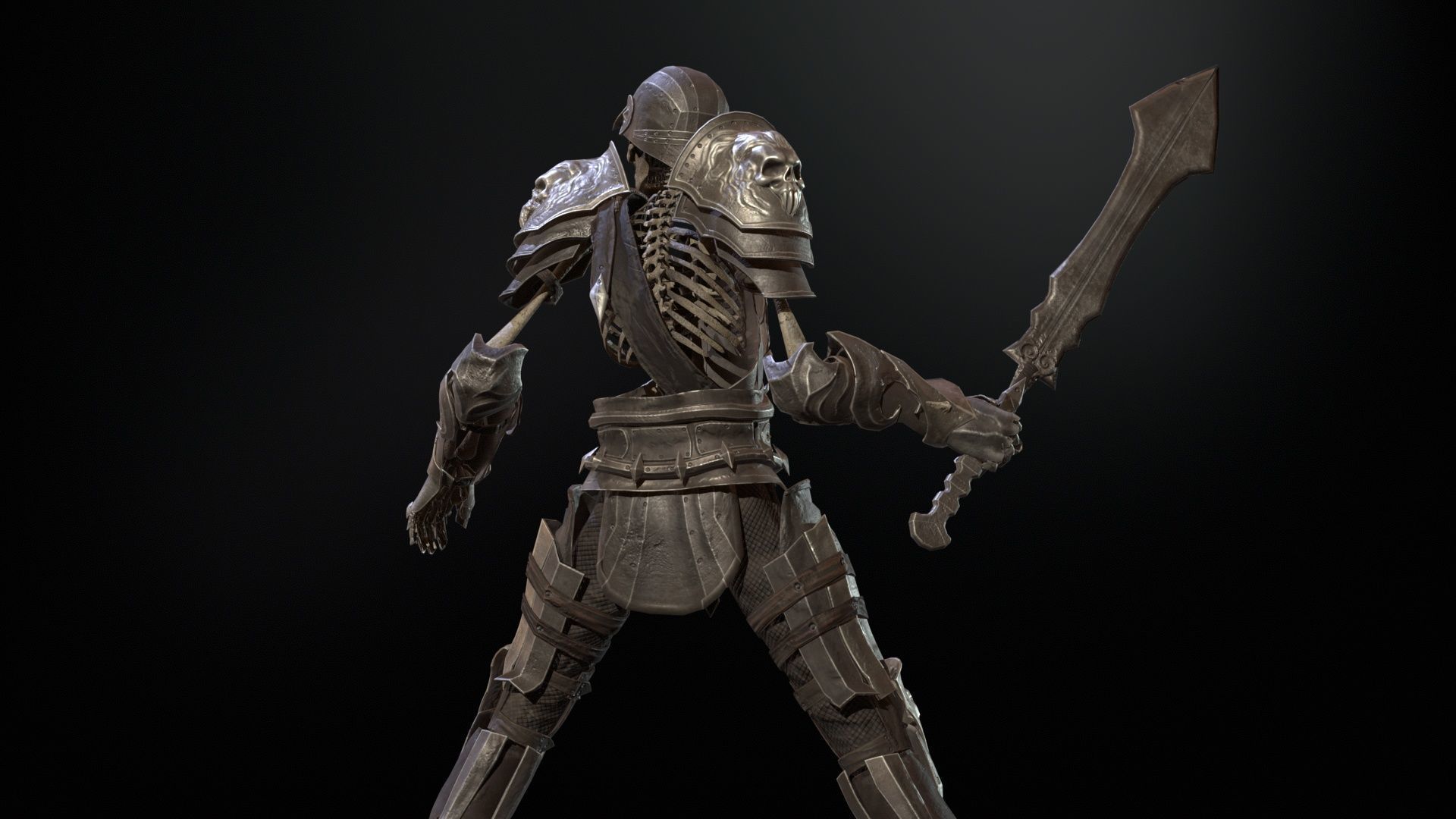 Skeleton3 Low-poly 3D model_14