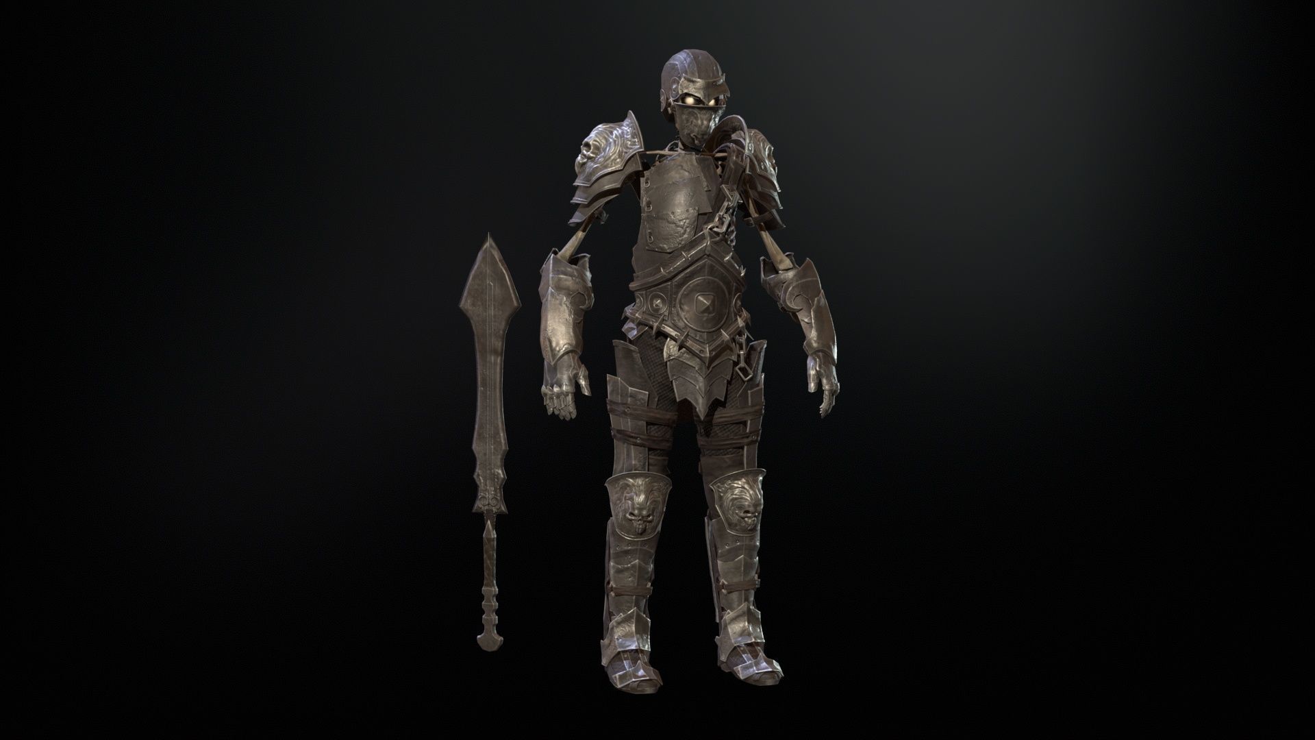 Skeleton3 Low-poly 3D model_5