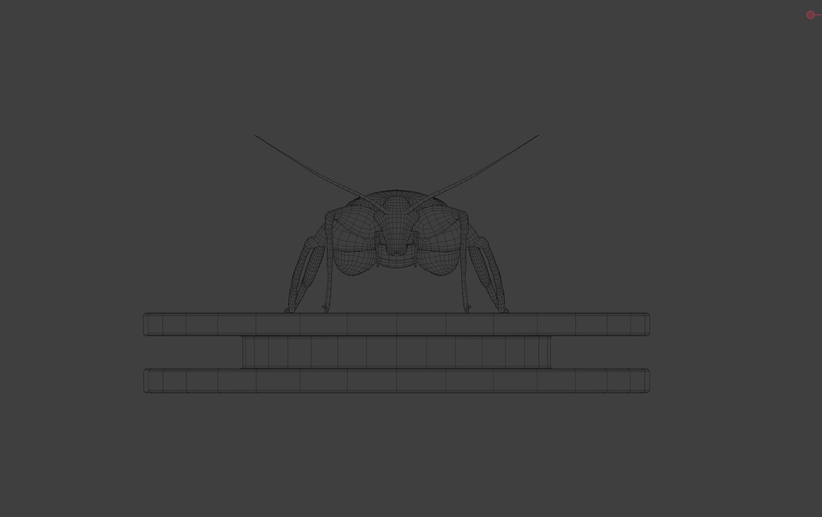 House Decoration Cockroach Statue Low-poly 3D model_6