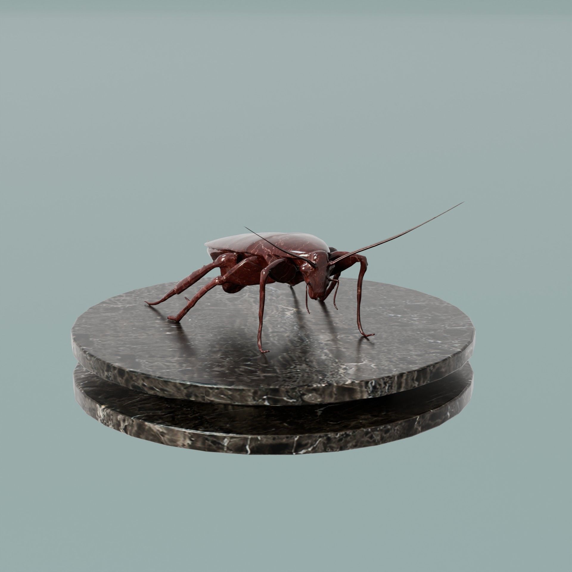House Decoration Cockroach Statue Low-poly 3D model_2