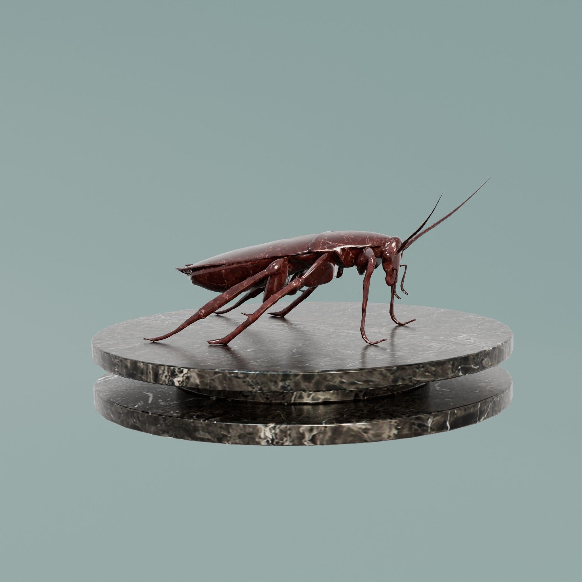House Decoration Cockroach Statue Low-poly 3D model_3