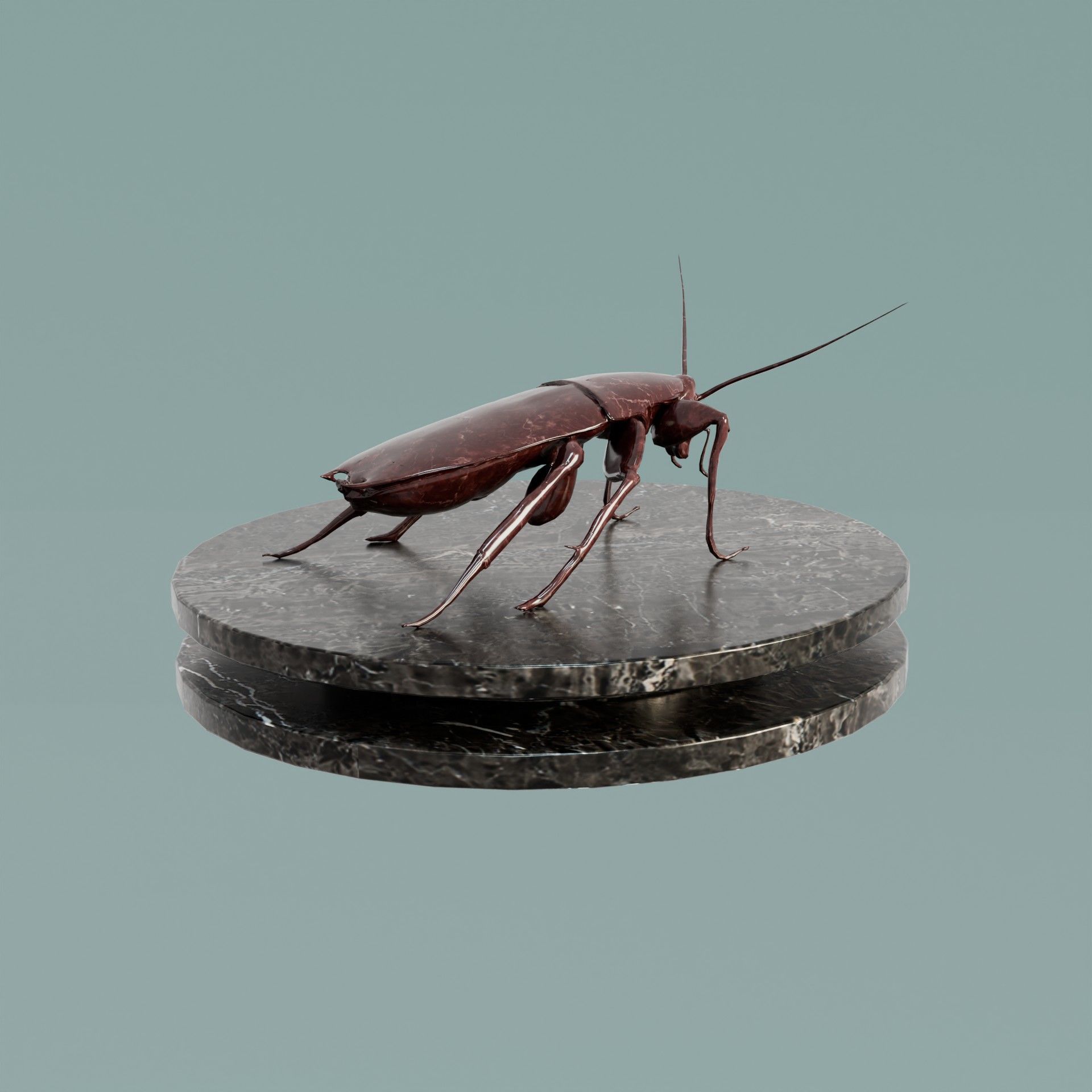 House Decoration Cockroach Statue Low-poly 3D model_4