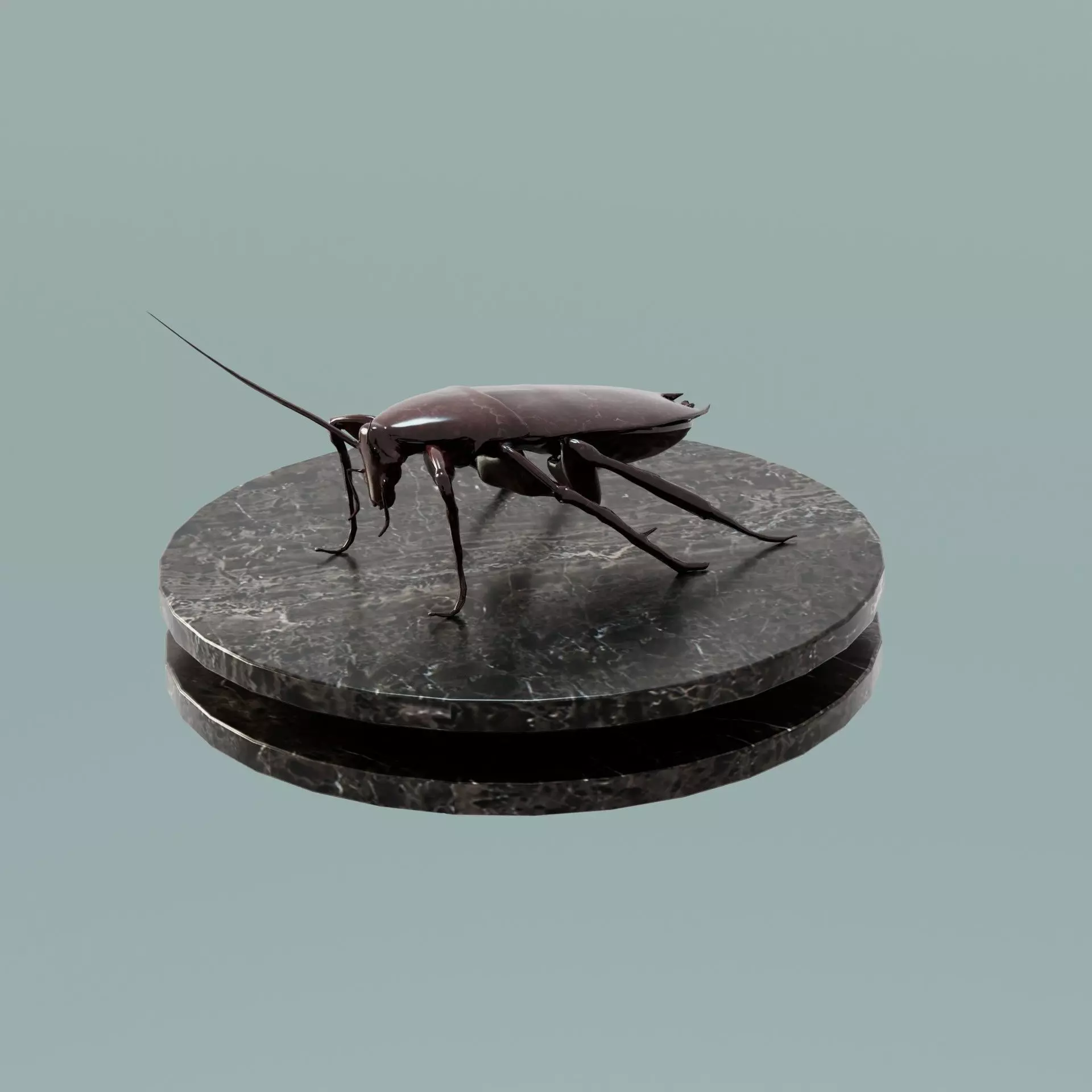 House Decoration Cockroach Statue Low-poly 3D model_0