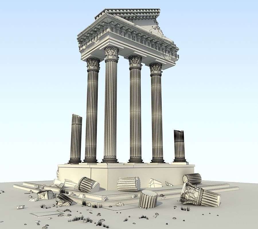 Ancient Greek Ruin Temple 3D model_6