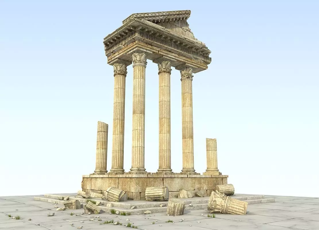 Ancient Greek Ruin Temple 3D model_0