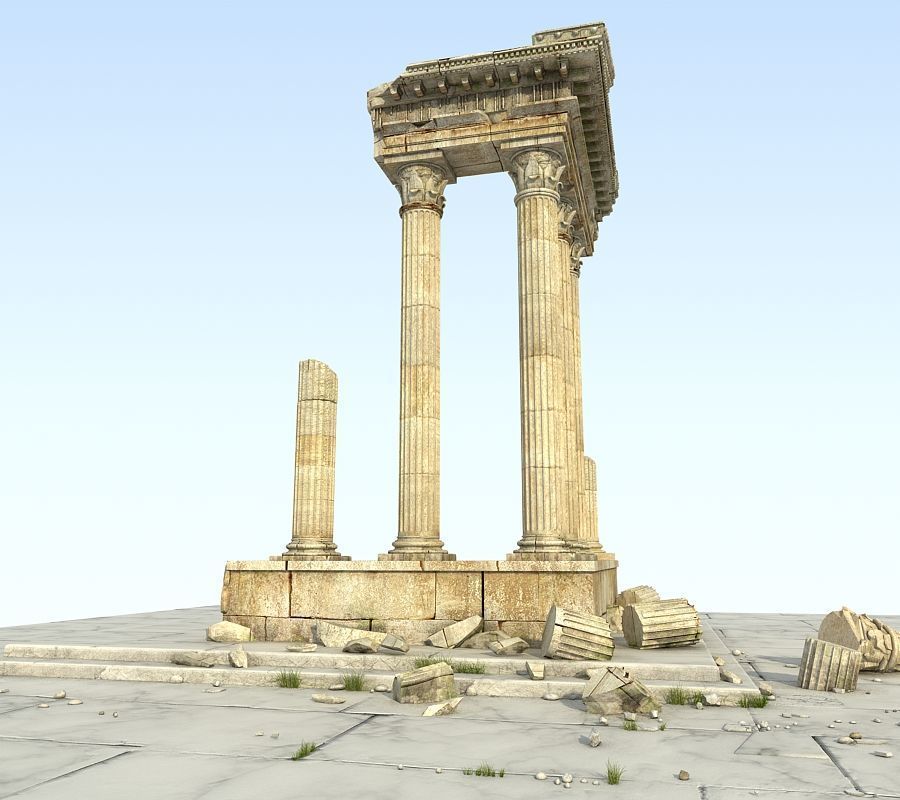Ancient Greek Ruin Temple 3D model_4