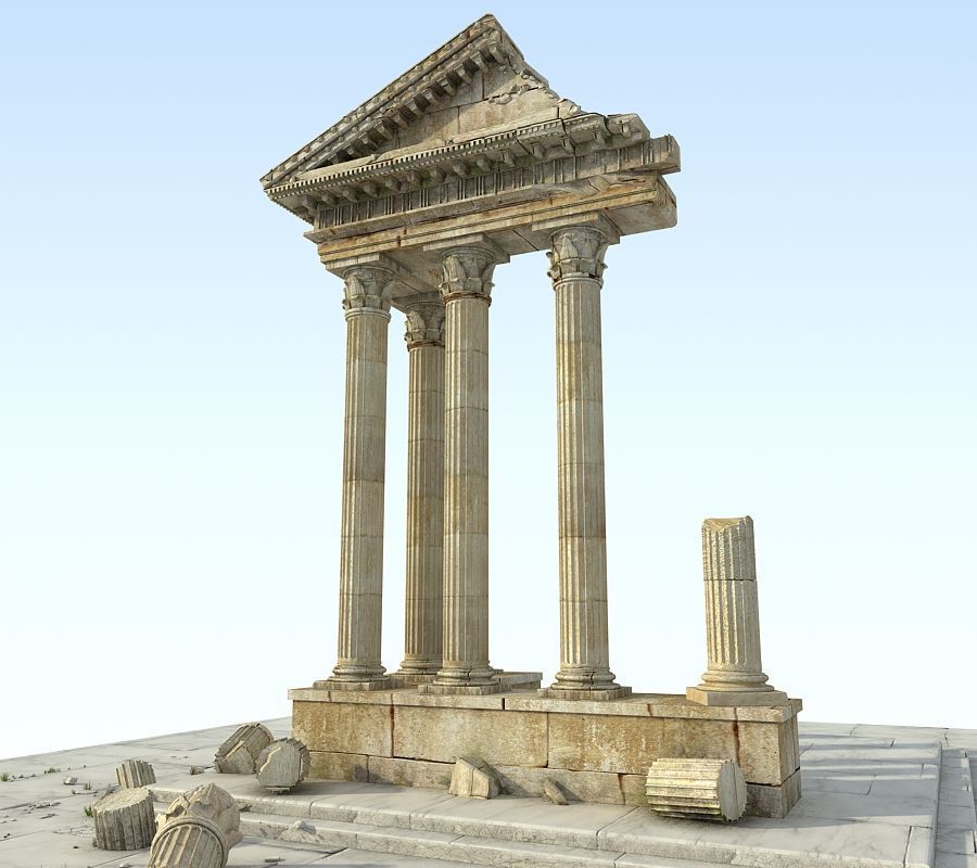 Ancient Greek Ruin Temple 3D model_7