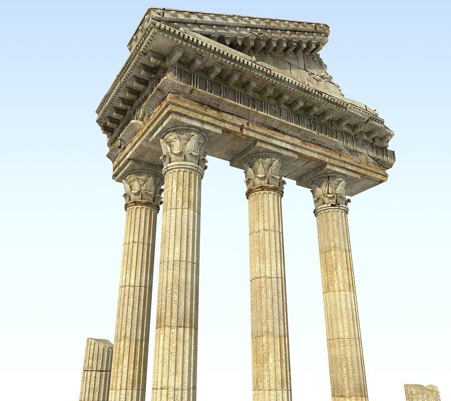 Ancient Greek Ruin Temple 3D model_3