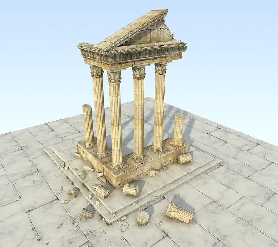 Ancient Greek Ruin Temple 3D model_5