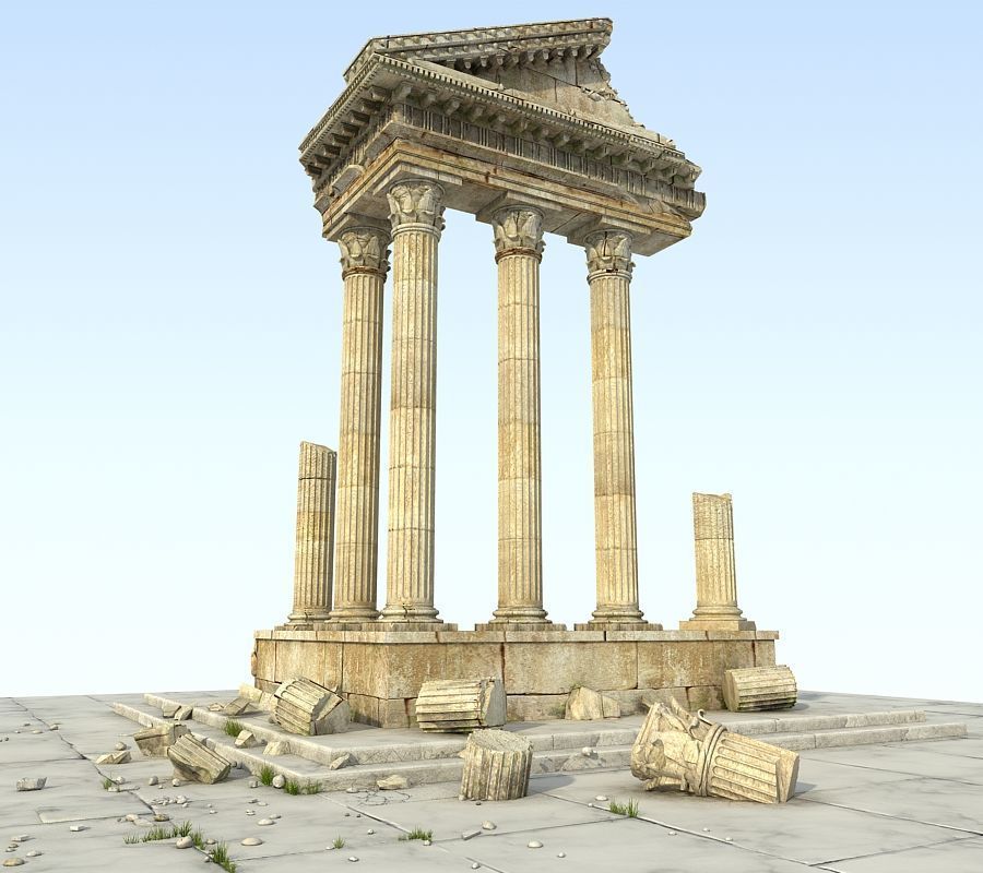 Ancient Greek Ruin Temple 3D model_1