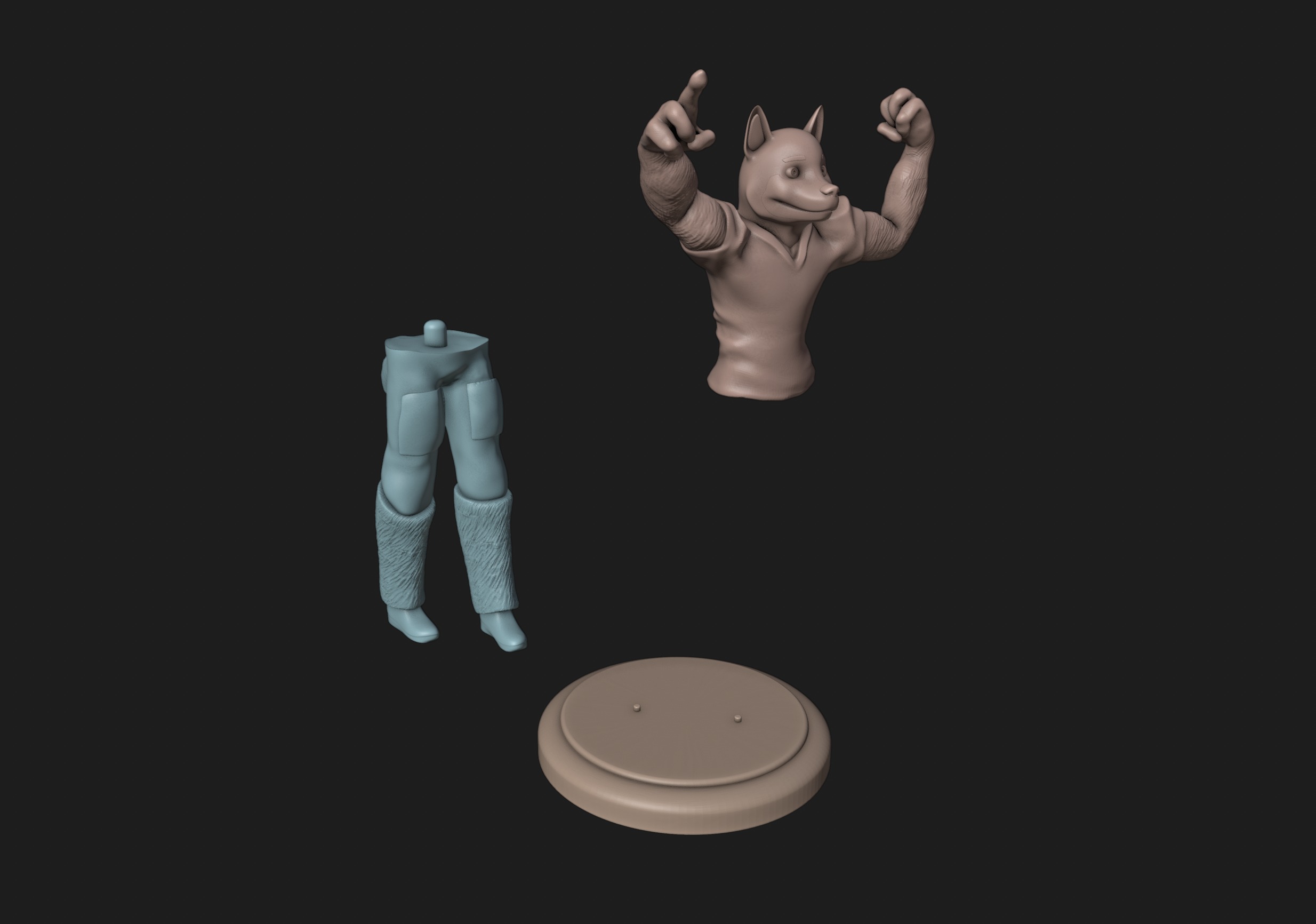 Husky Football Mascot 3D print model_1