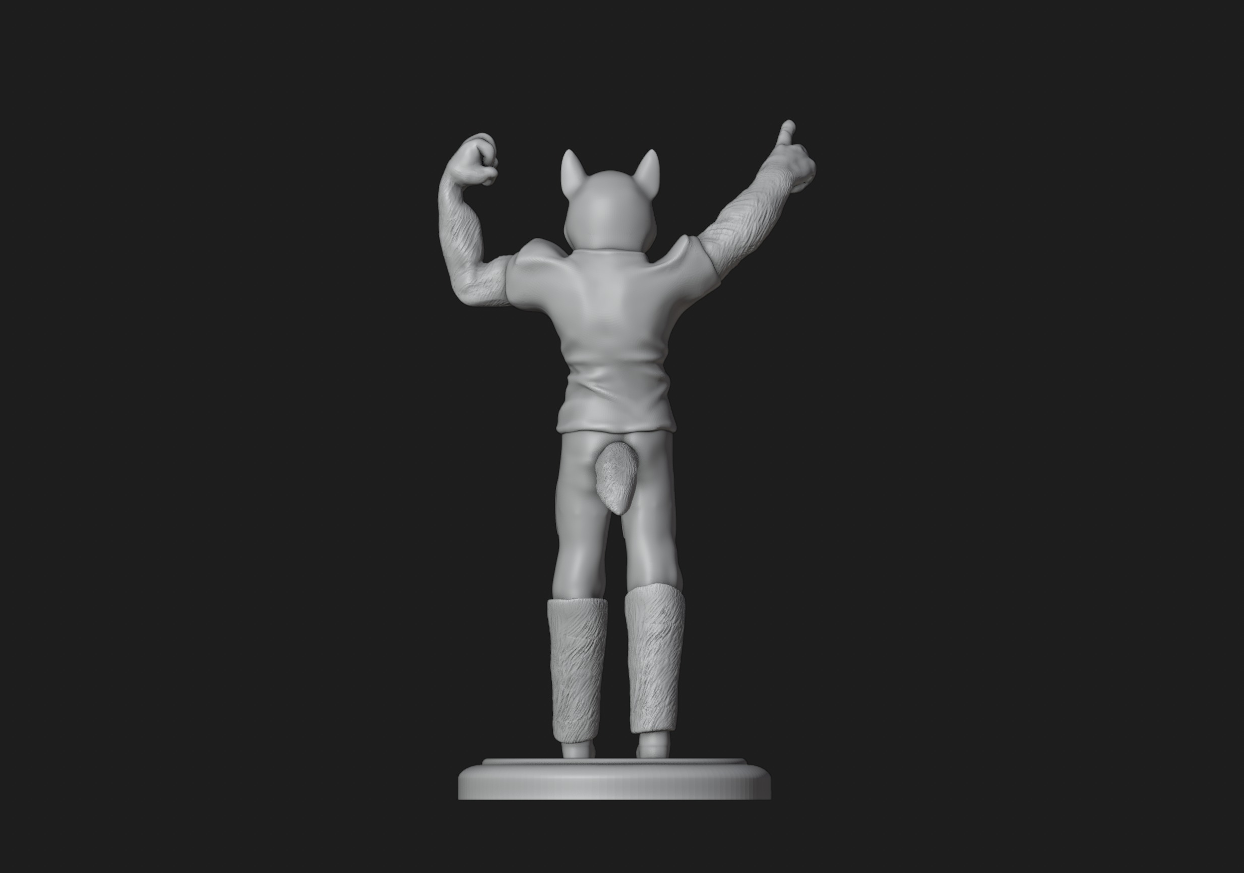 Husky Football Mascot 3D print model_4