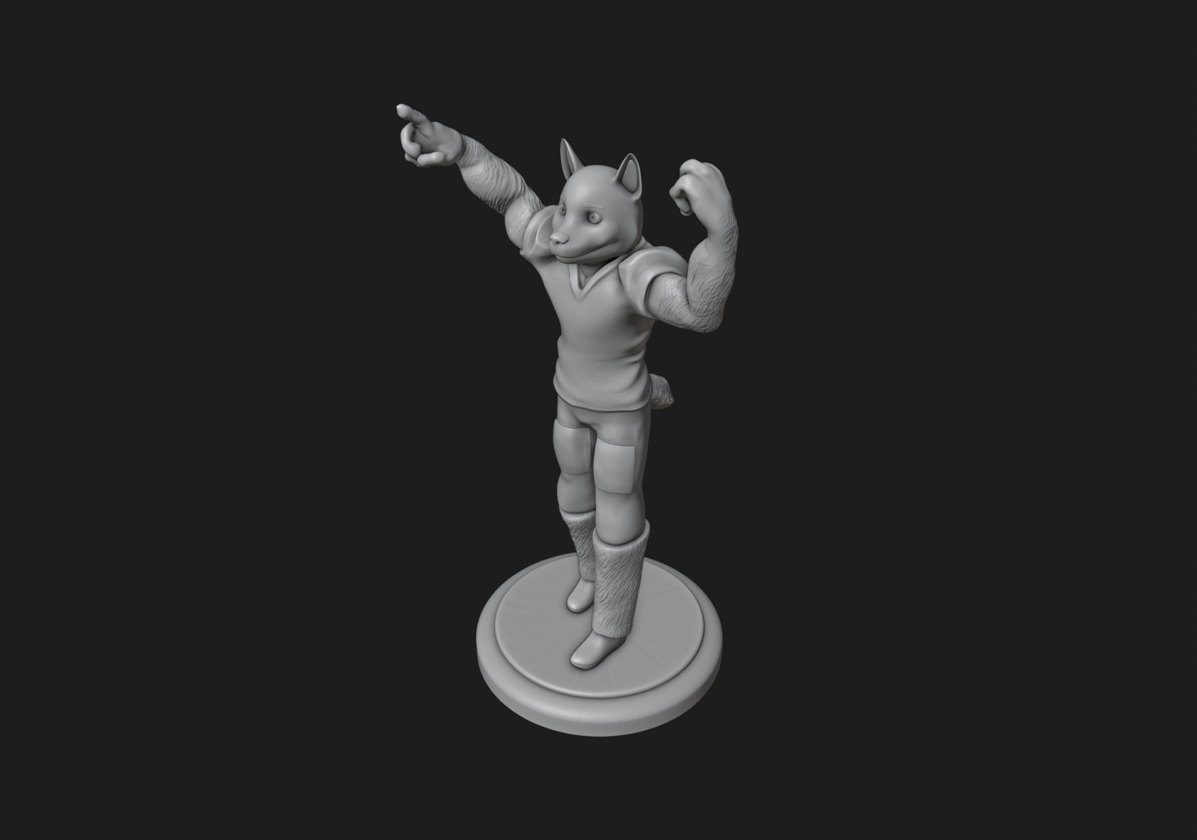 Husky Football Mascot 3D print model_7