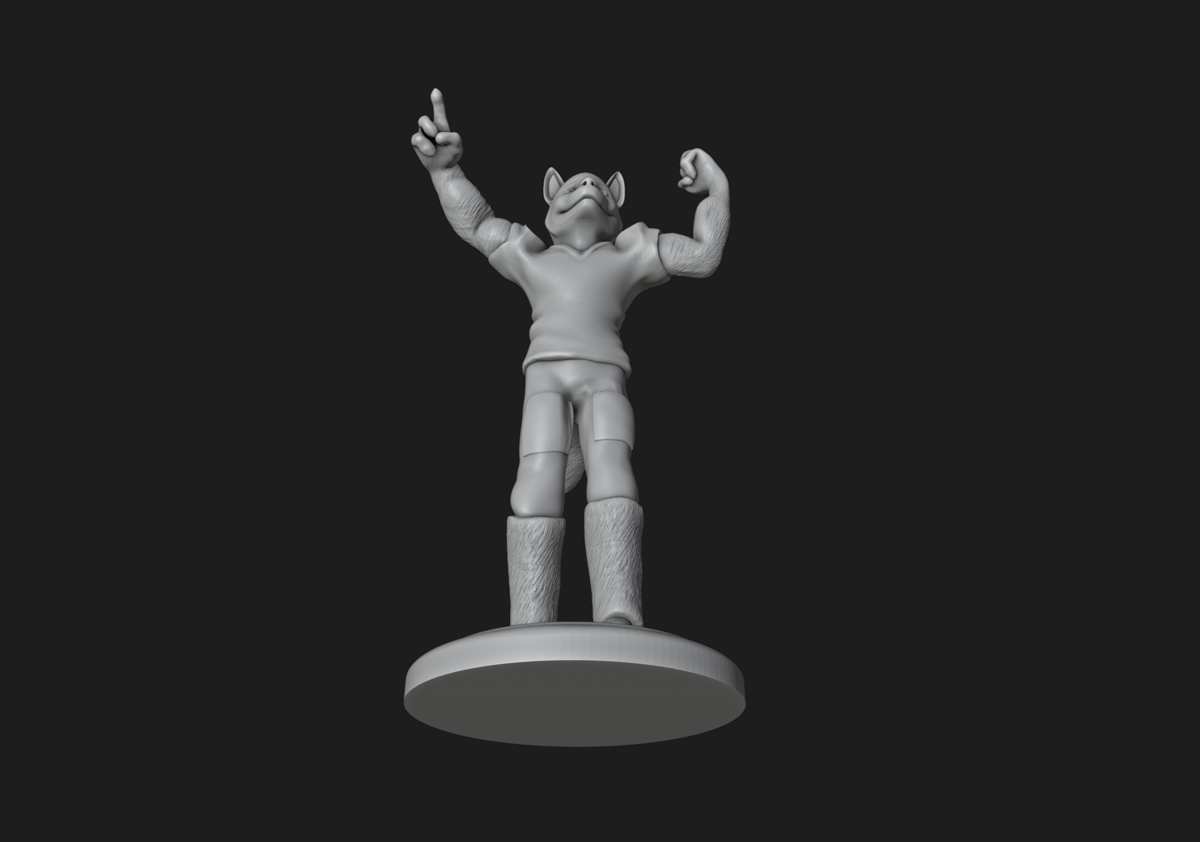 Husky Football Mascot 3D print model_8