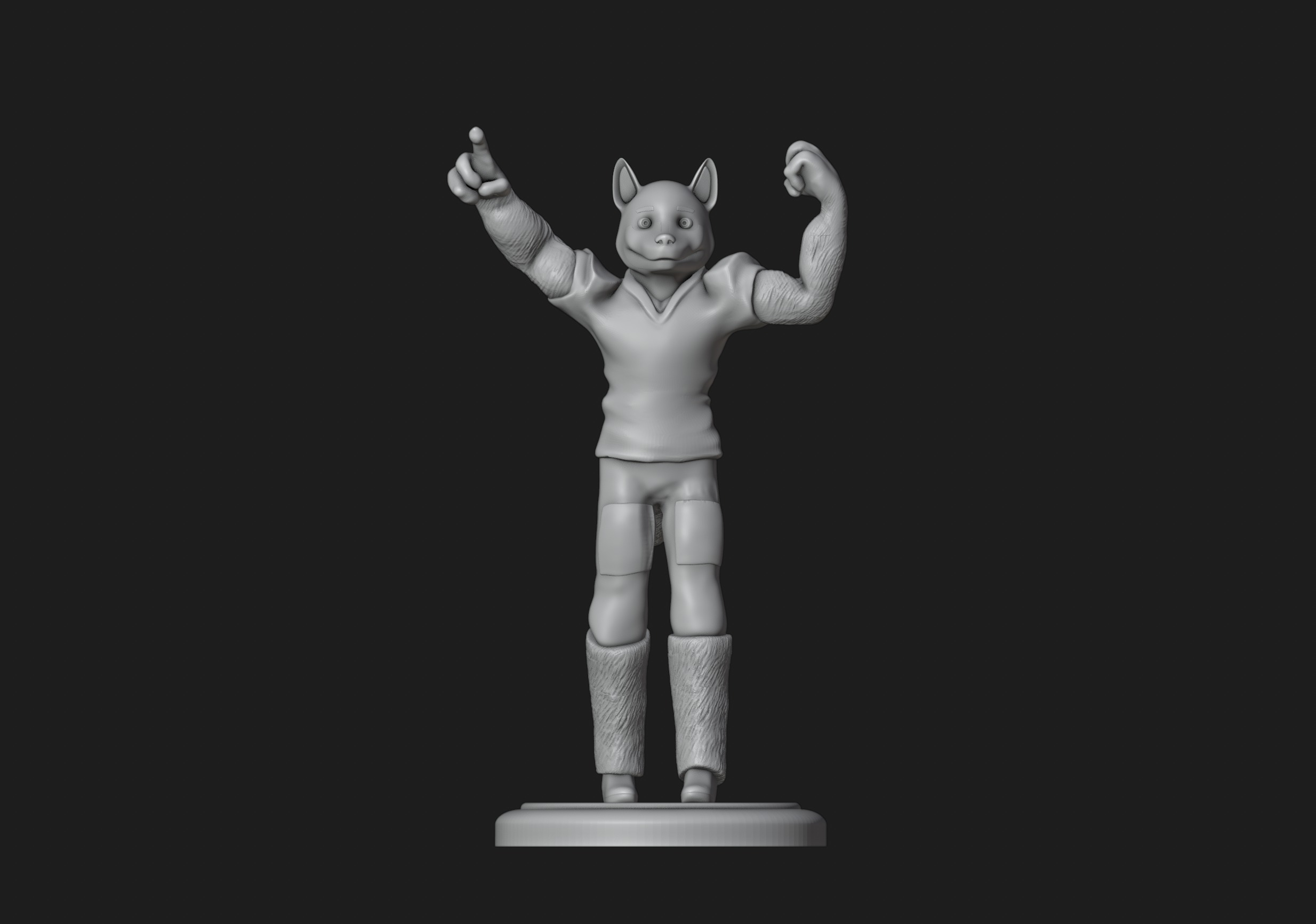 Husky Football Mascot 3D print model_2