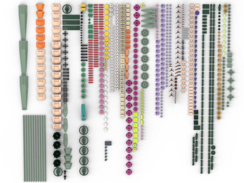 PixelBricks3D - Lego Flower Bouquet  3D print model_5